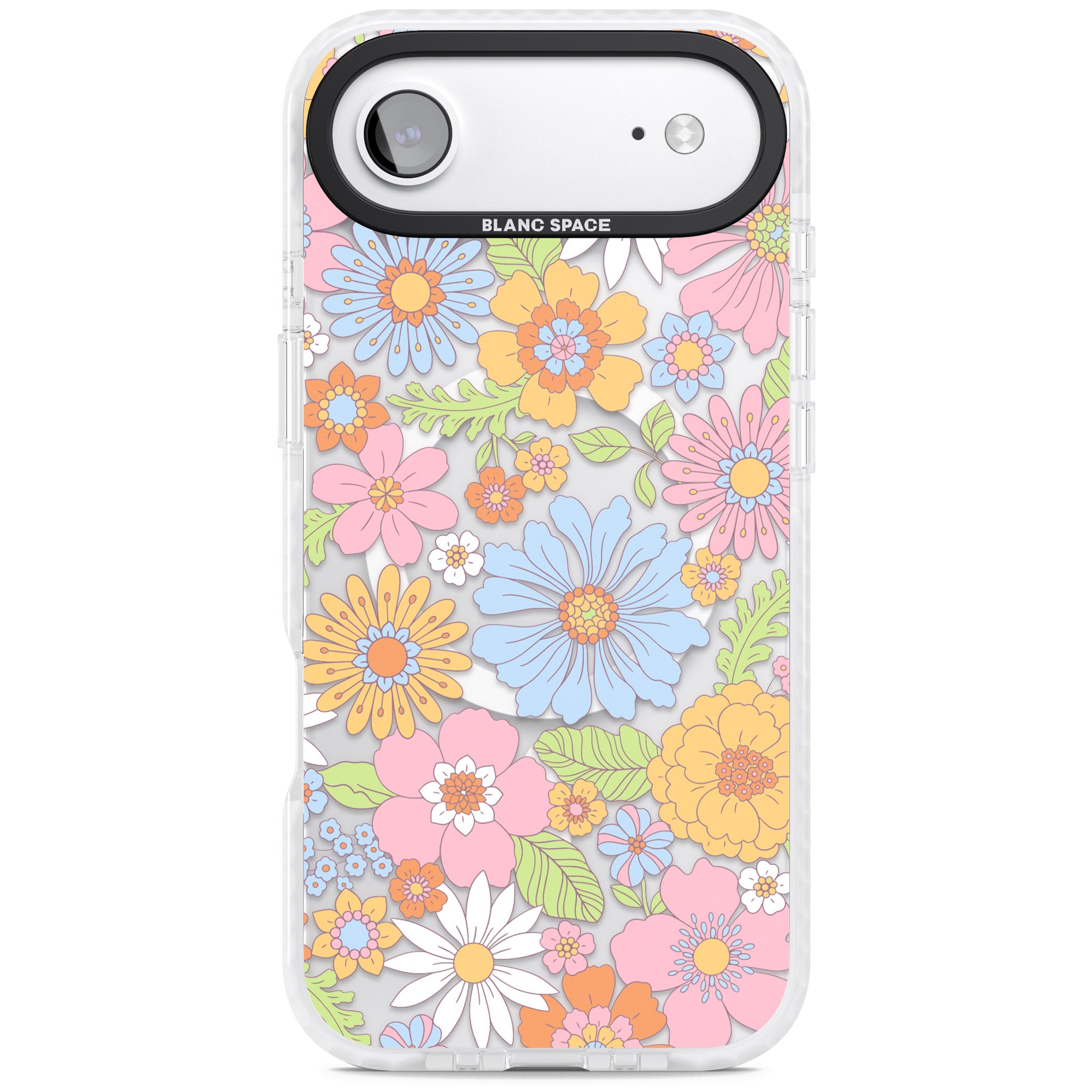 Pastel Flower Pattern iPhone 17 Air Impact Pro Clear Phone Case