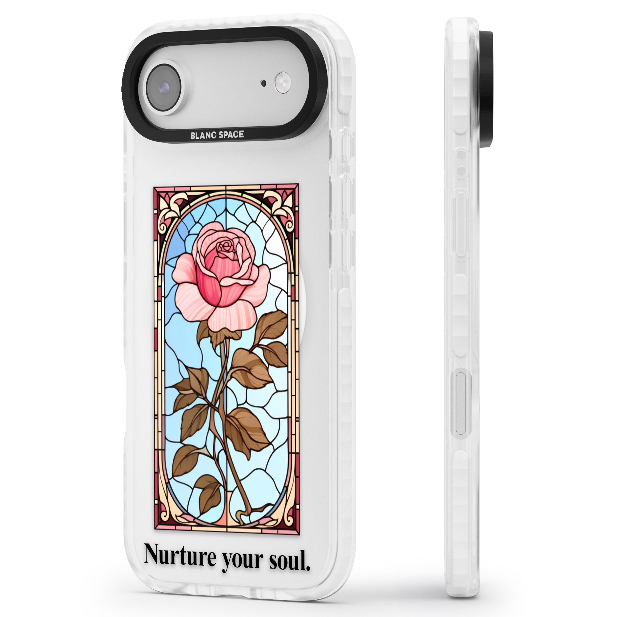 Nurture Your Soul iPhone 17 Air Impact Pro Clear Phone Case Side Profile