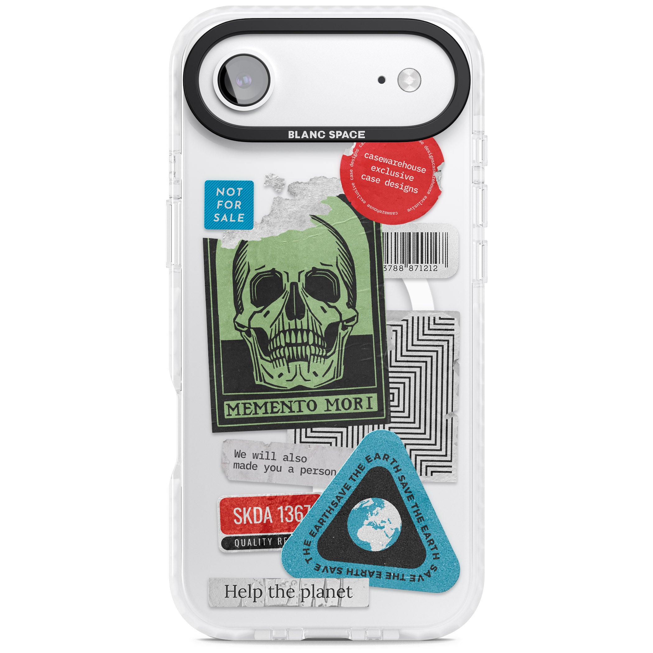 Skull Sticker Mix iPhone 17 Air Impact Pro Clear Phone Case