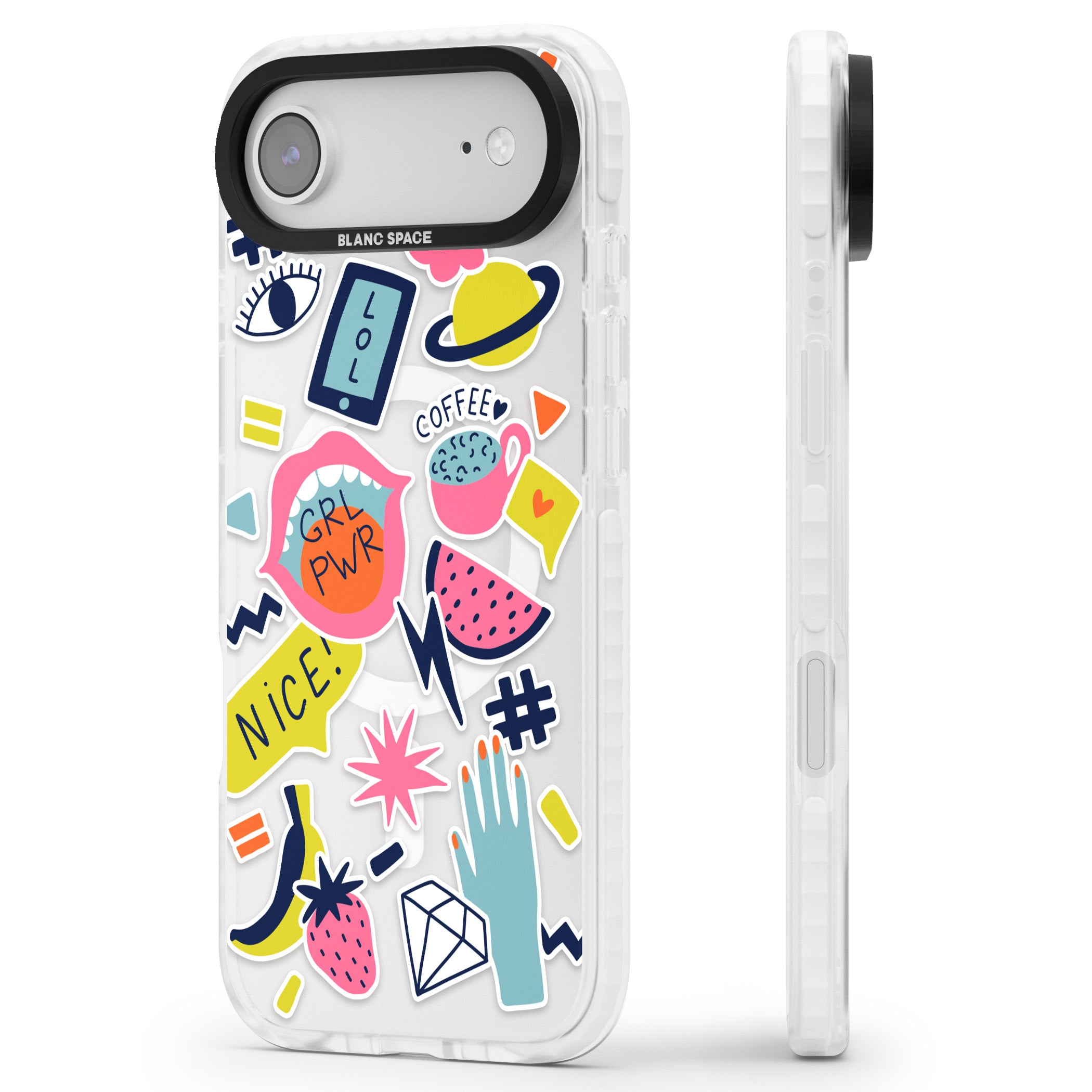 Grl Pwr iPhone 17 Air Impact Pro Clear Phone Case Side Profile