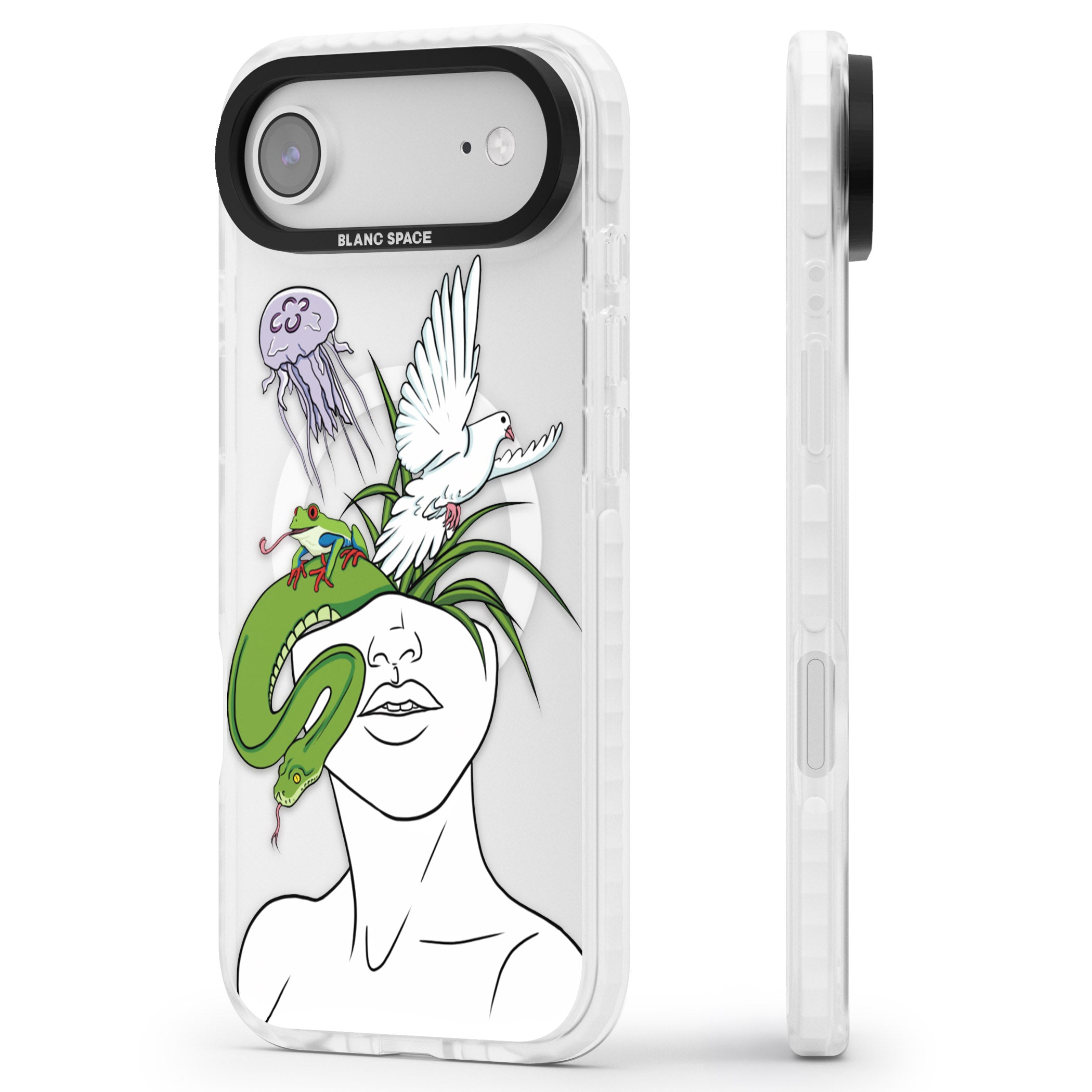 Wild Thoughts iPhone 17 Air Impact Pro Clear Phone Case Side Profile