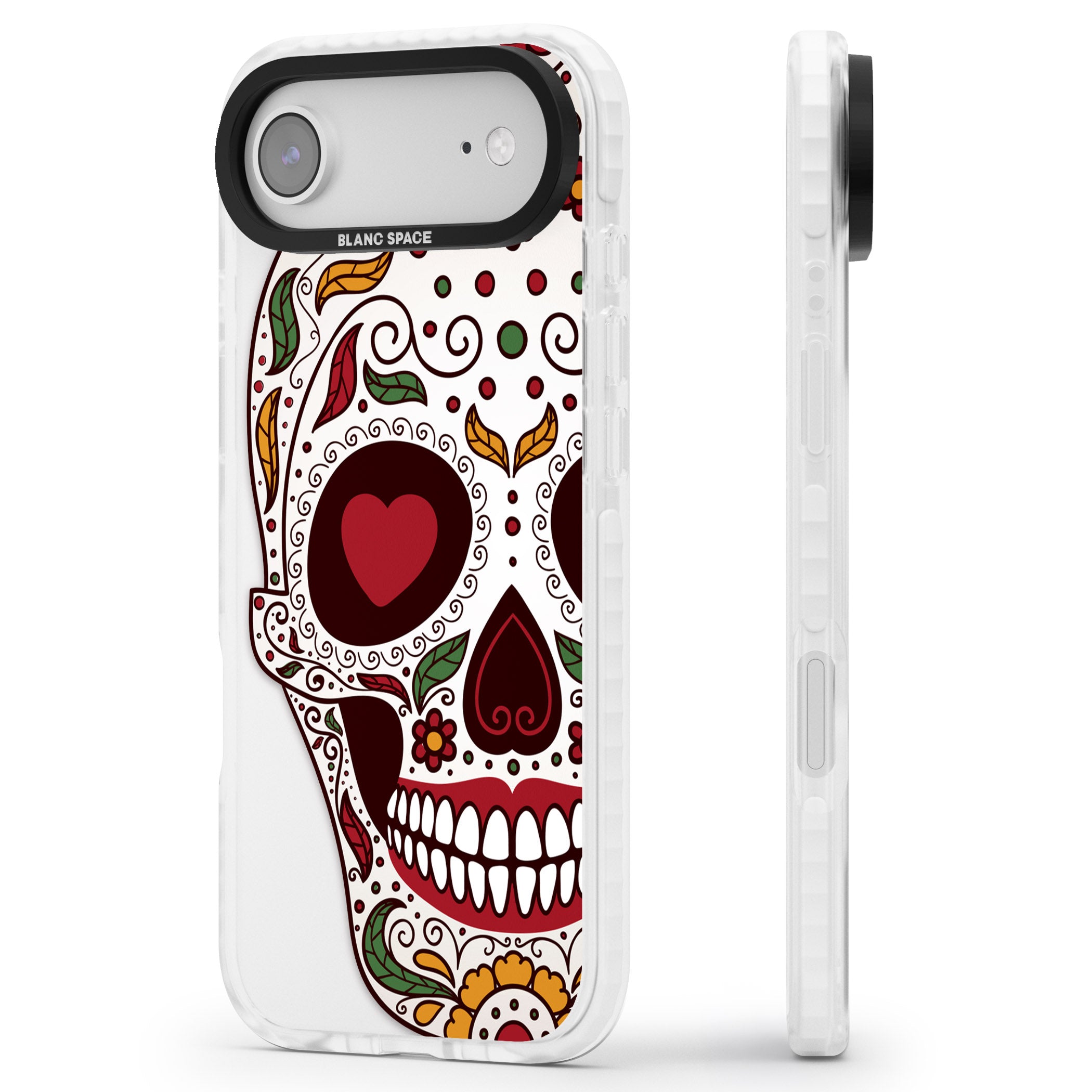 Autumn Sugar Skull iPhone 17 Air Impact Pro Clear Phone Case Side Profile