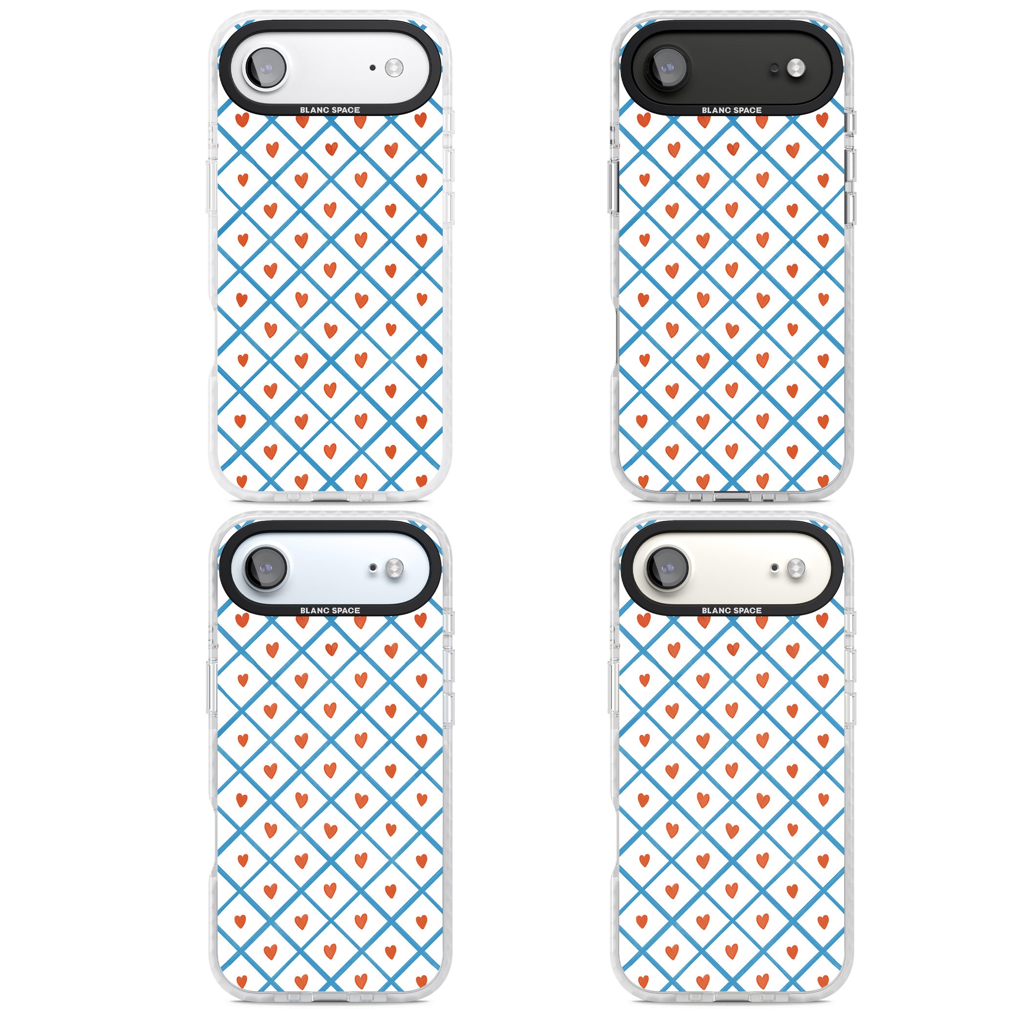 Lattice Love Hearts iPhone 17 Air Impact Pro Clear Phone Case APT Impact Protection