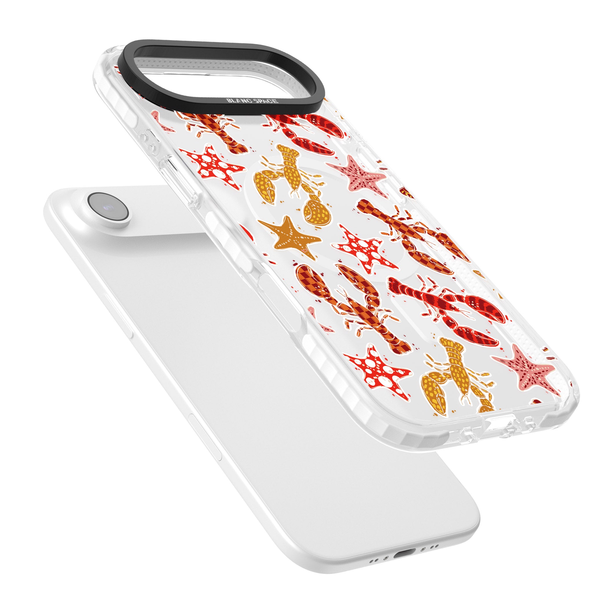 Lobster & Starfish Coastal Pattern iPhone 17 Air Impact Pro Clear Phone Case Colours