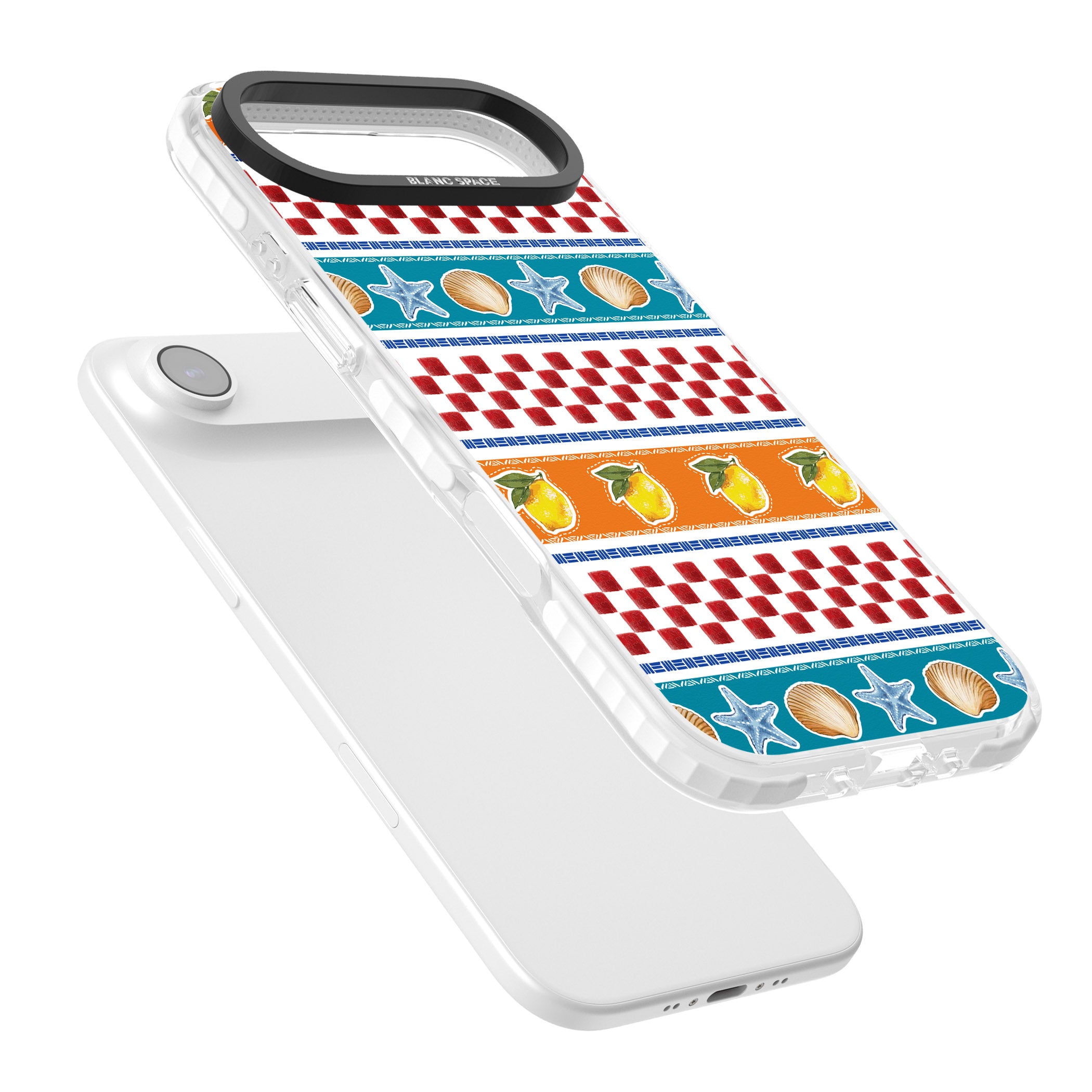 Coastal Italian Check Pattern iPhone 17 Air Impact Pro Clear Phone Case Colours