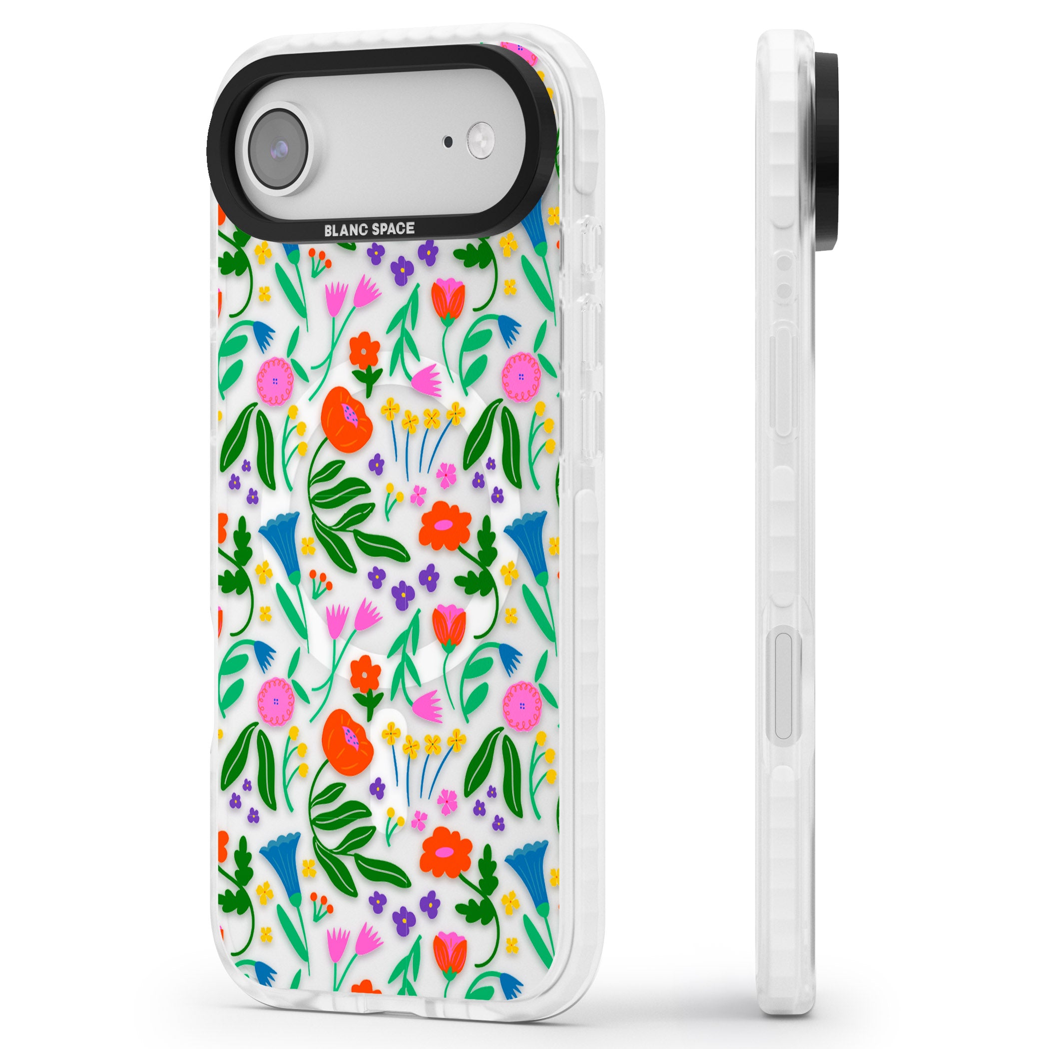 Summer Floral Fiesta iPhone 17 Air Impact Pro Clear Phone Case Side Profile