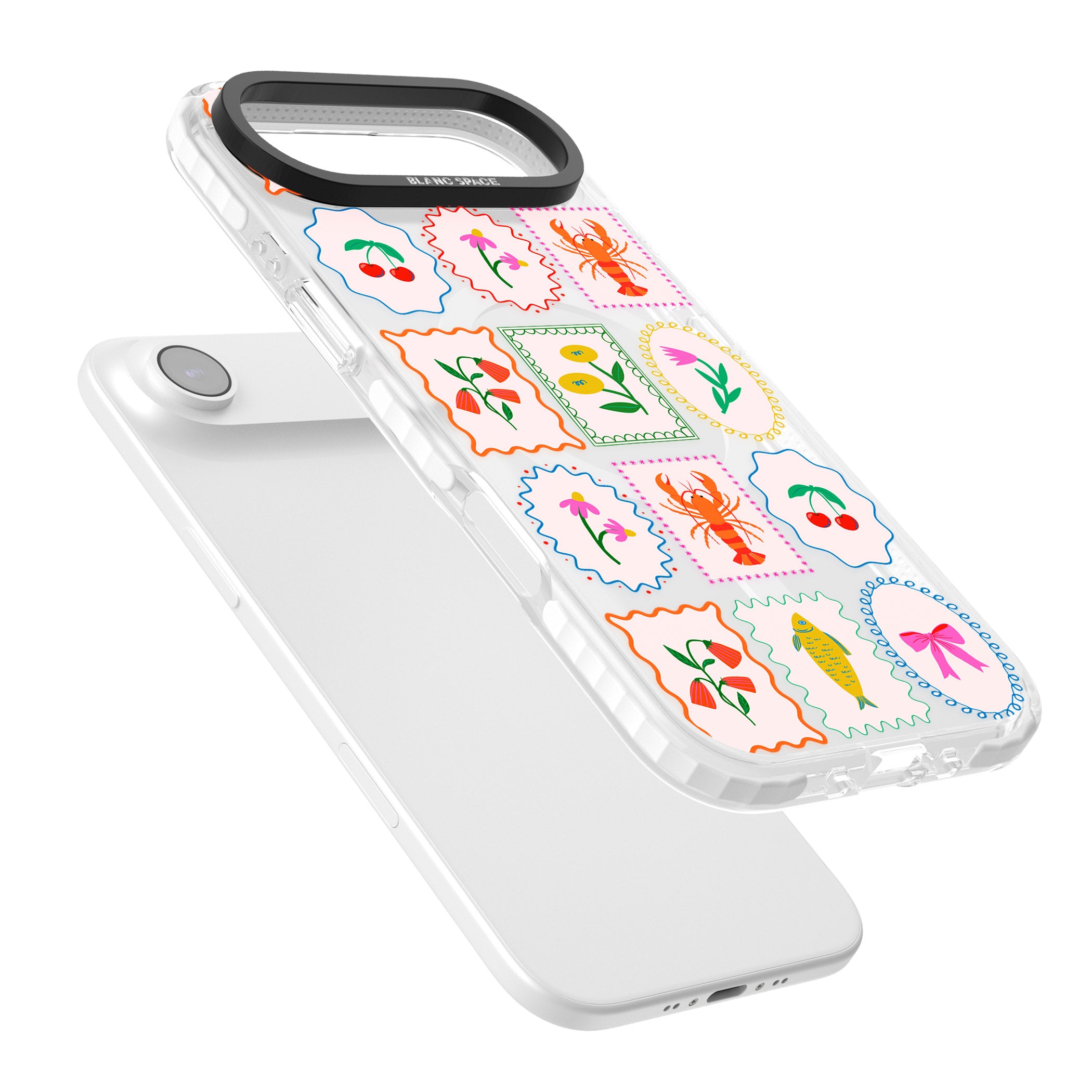 Floral Seafood Stamps iPhone 17 Air Impact Pro Clear Phone Case Colours