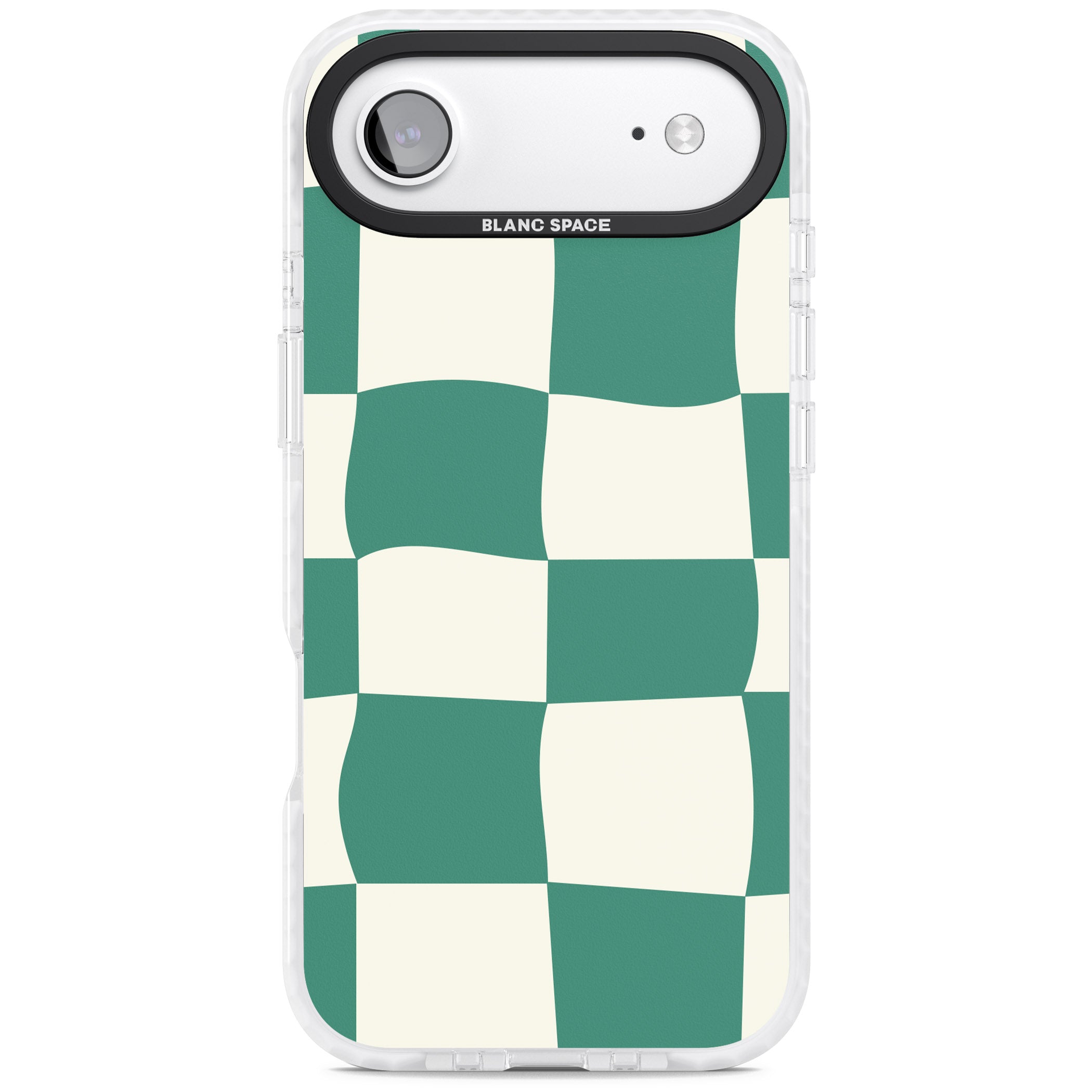 Green & Cream Wavy Check iPhone 17 Air Impact Pro Clear Phone Case