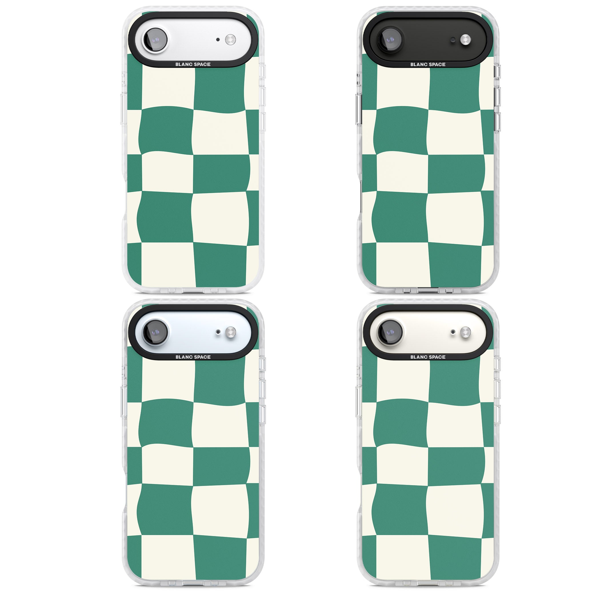 Green & Cream Wavy Check iPhone 17 Air Impact Pro Clear Phone Case APT Impact Protection