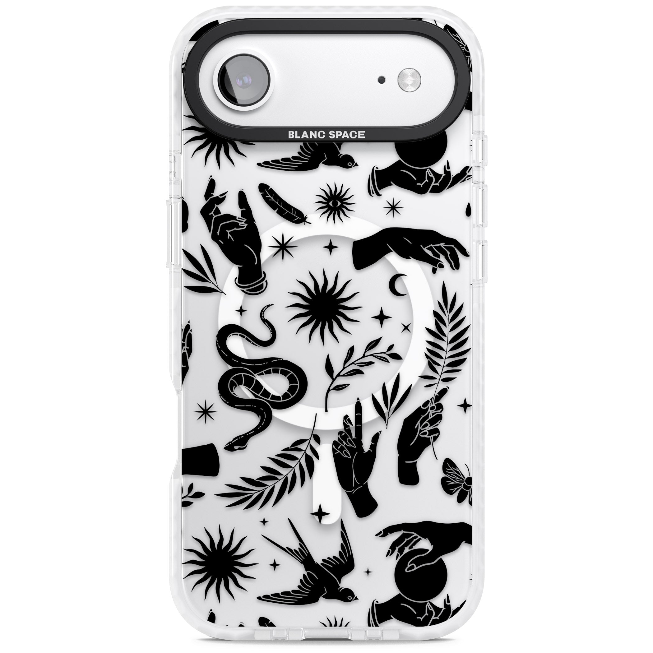 Celestial Pattern (Black) iPhone 17 Air Impact Pro Clear Phone Case