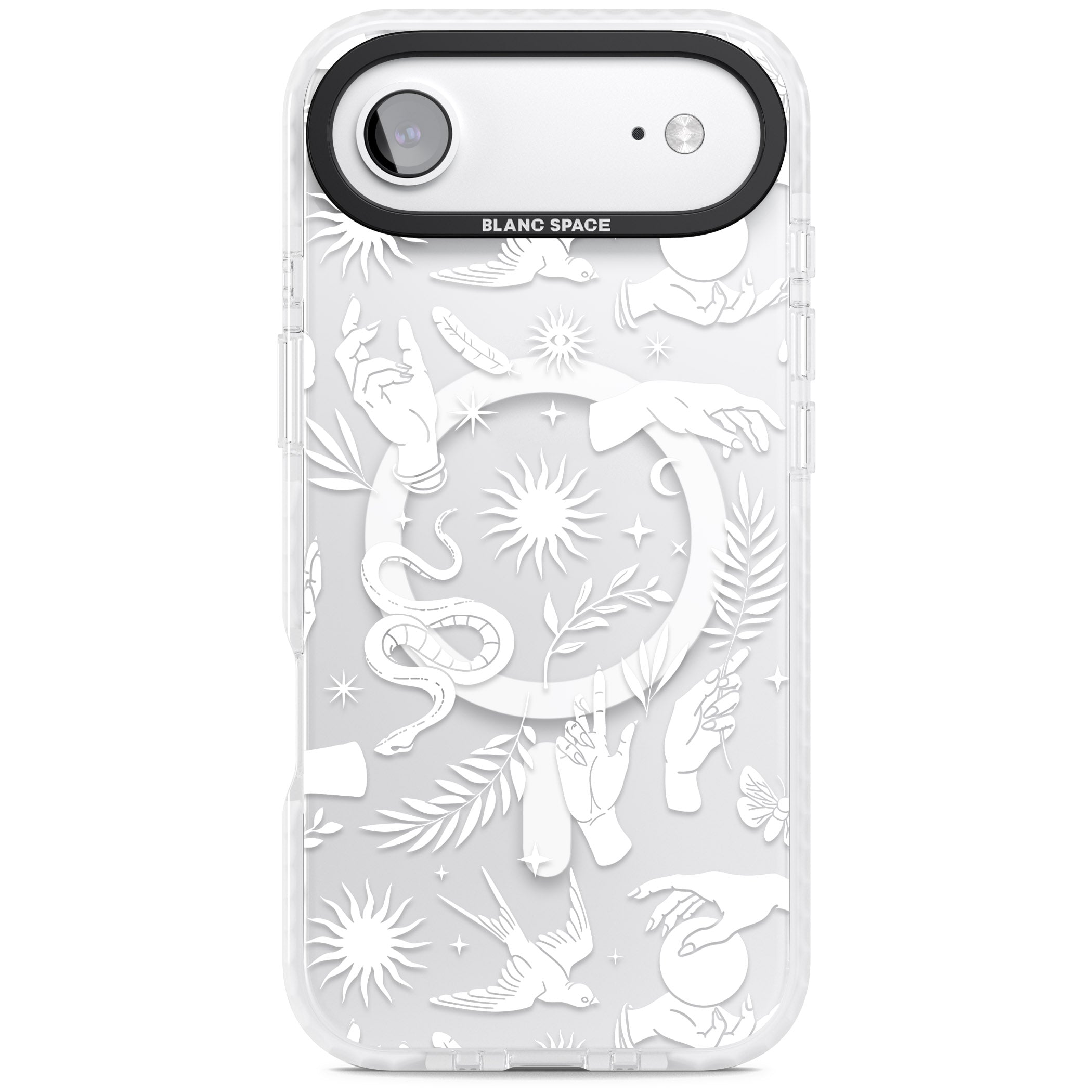 Celestial Pattern (White) iPhone 17 Air Impact Pro Clear Phone Case