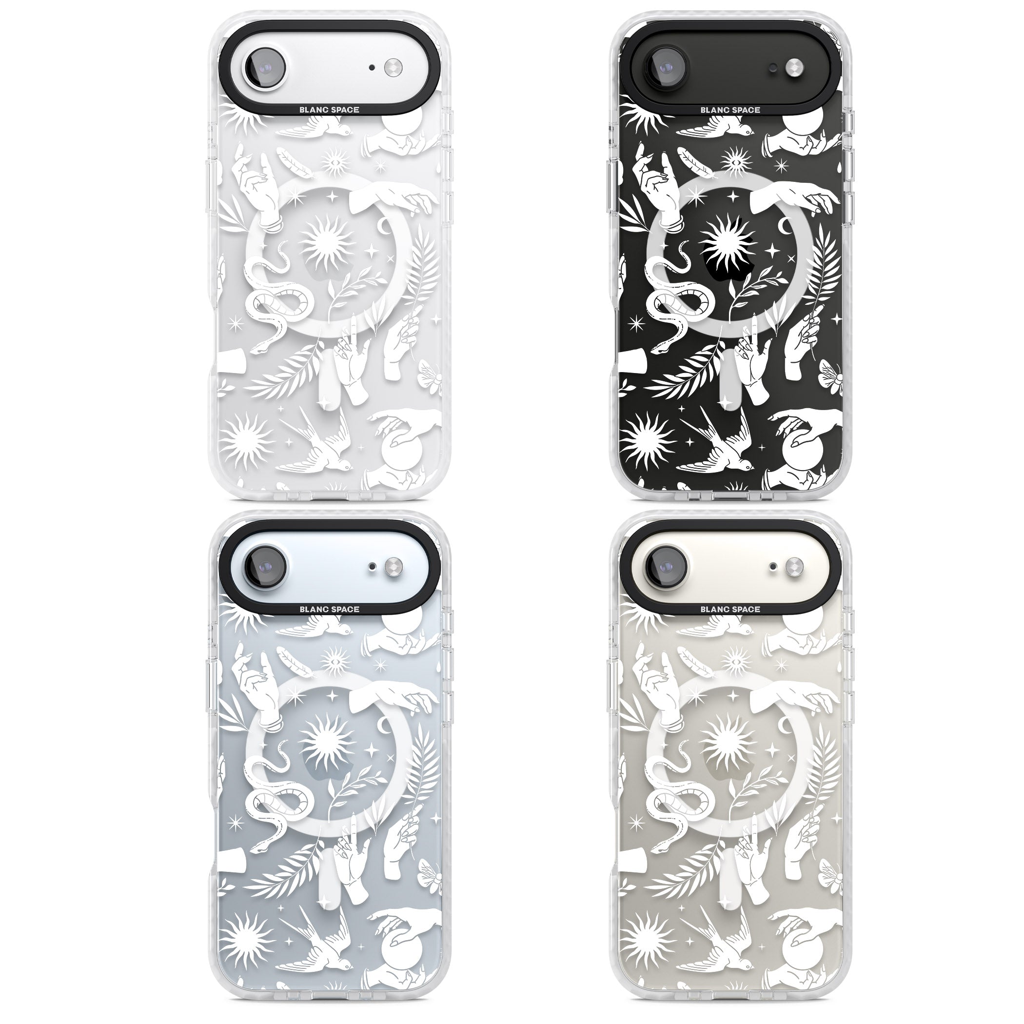 Celestial Pattern (White) iPhone 17 Air Impact Pro Clear Phone Case APT Impact Protection