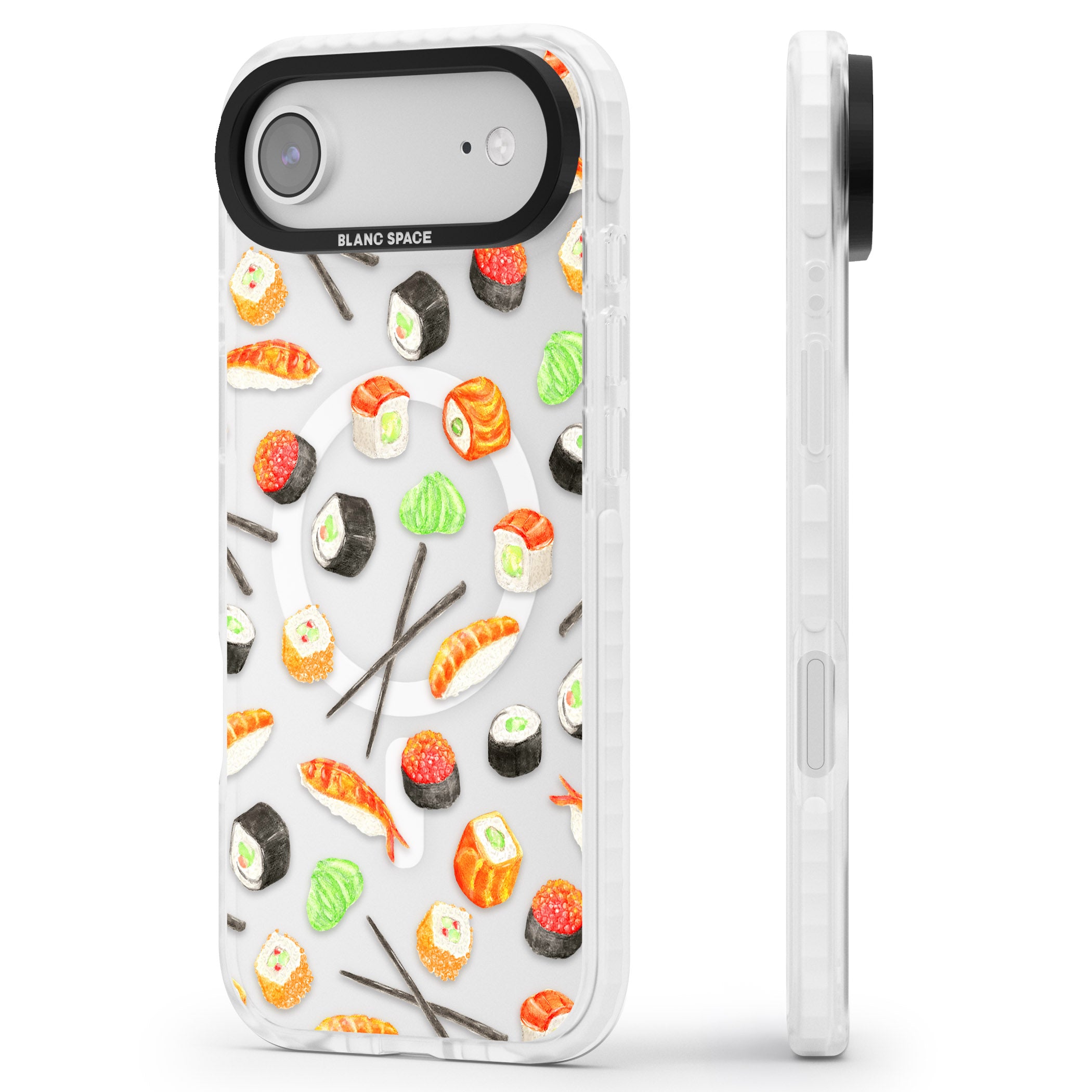 Sushi iPhone 17 Air Impact Pro Clear Phone Case Side Profile
