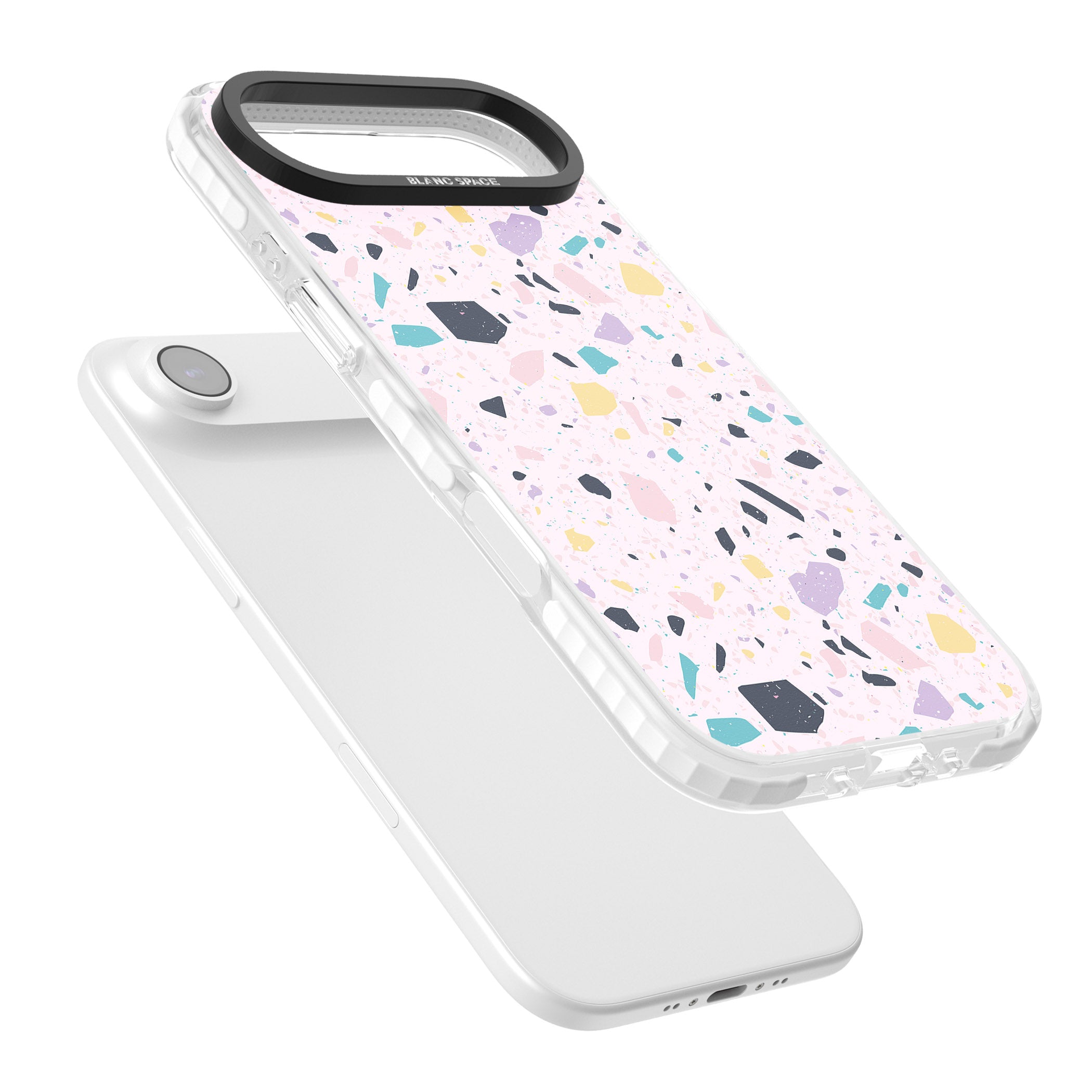 Pink, Purple & Turquoise Terrazzo Pattern iPhone 17 Air Impact Pro Clear Phone Case Colours
