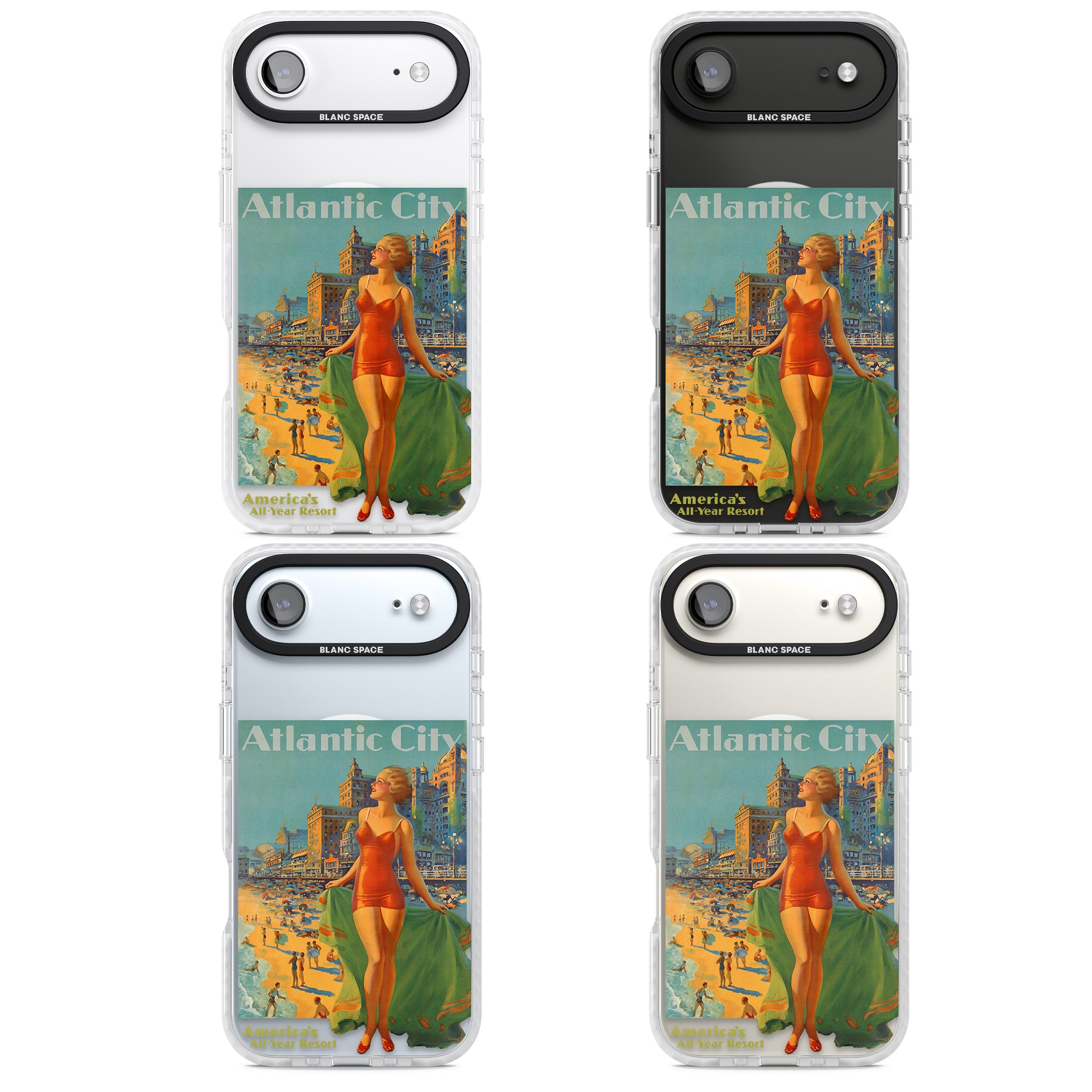 Atlantic City Vacation Poster iPhone 17 Air Impact Pro Clear Phone Case APT Impact Protection