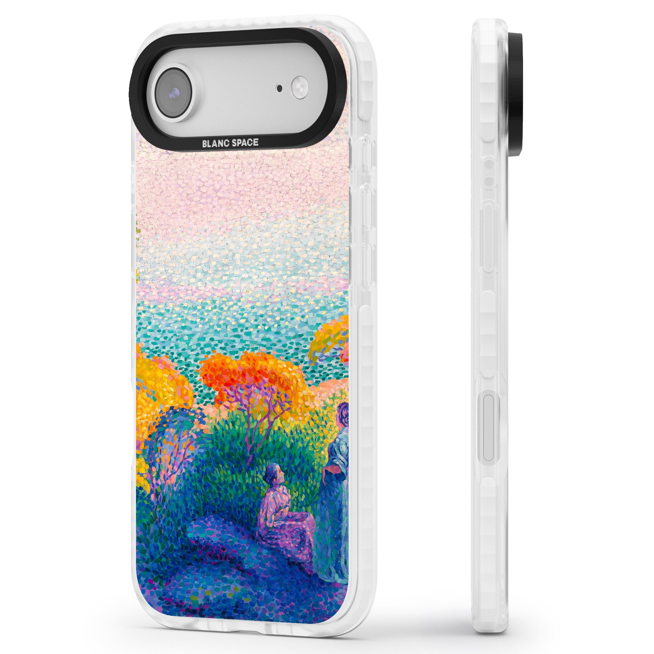 Two Women by the Shore iPhone 17 Air Impact Pro Clear Phone Case Side Profile