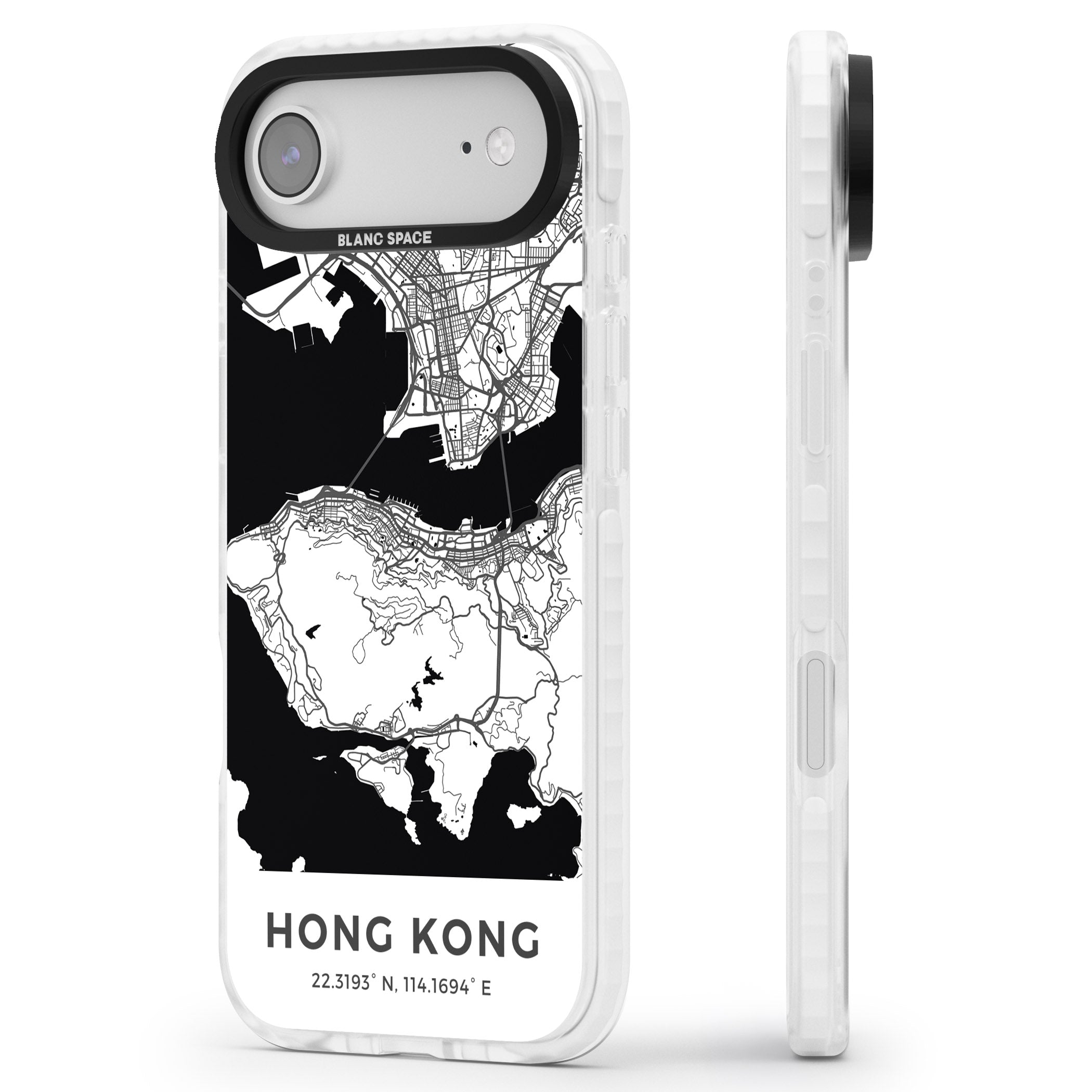 Hong Kong Map iPhone 17 Air Impact Clear Phone Case Side Profile