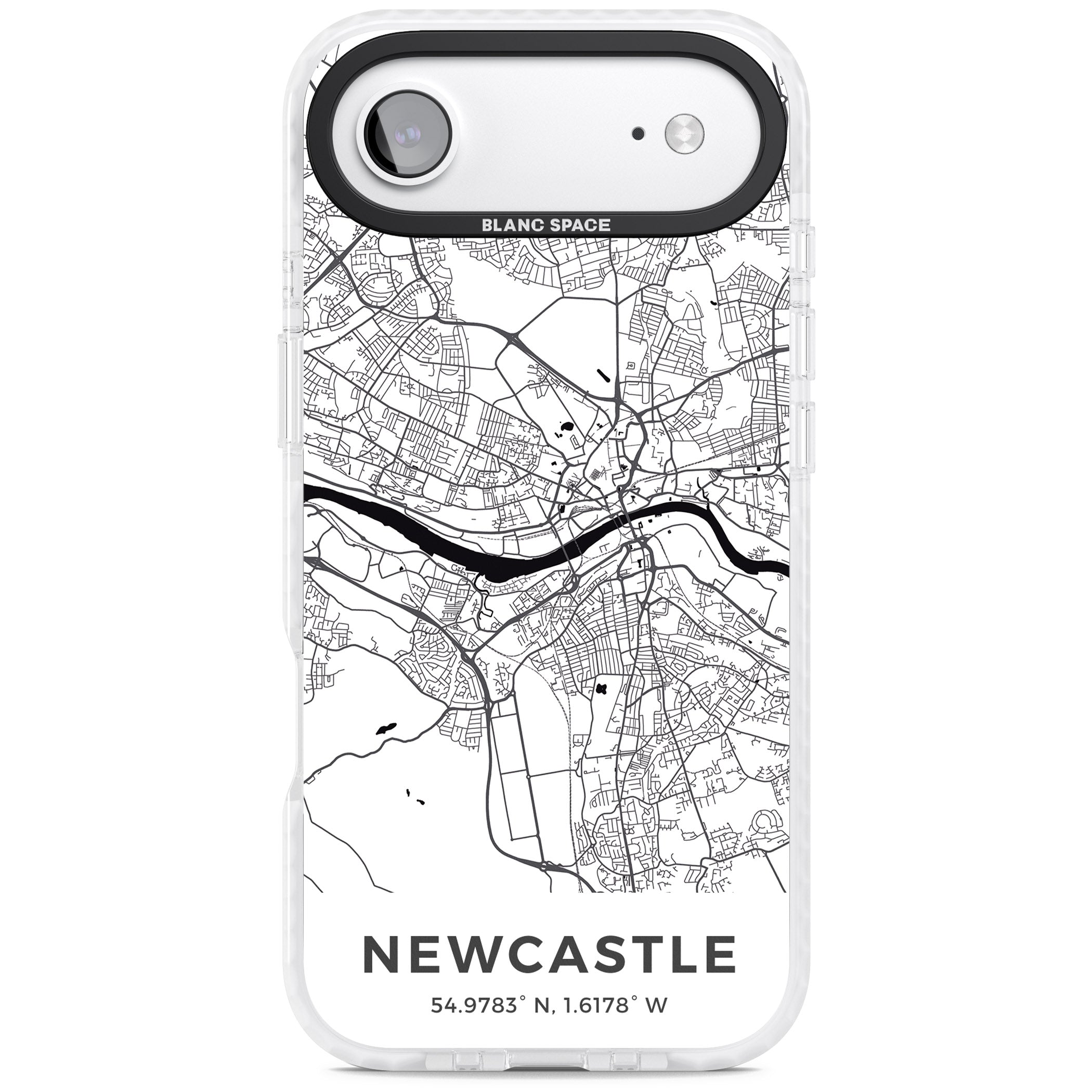 Newcastle City Map iPhone 17 Air Impact Clear Phone Case