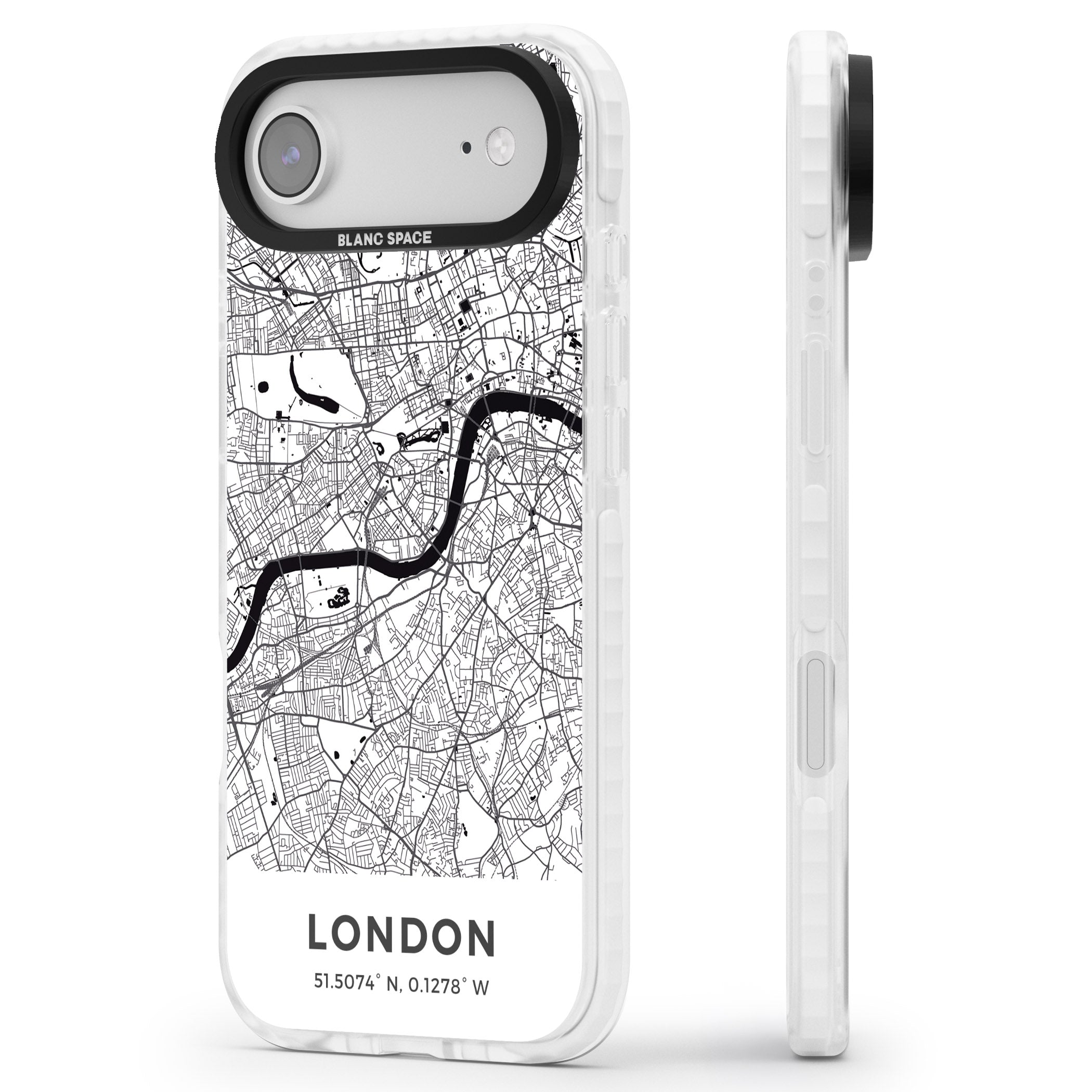 London Map iPhone 17 Air Impact Clear Phone Case Side Profile