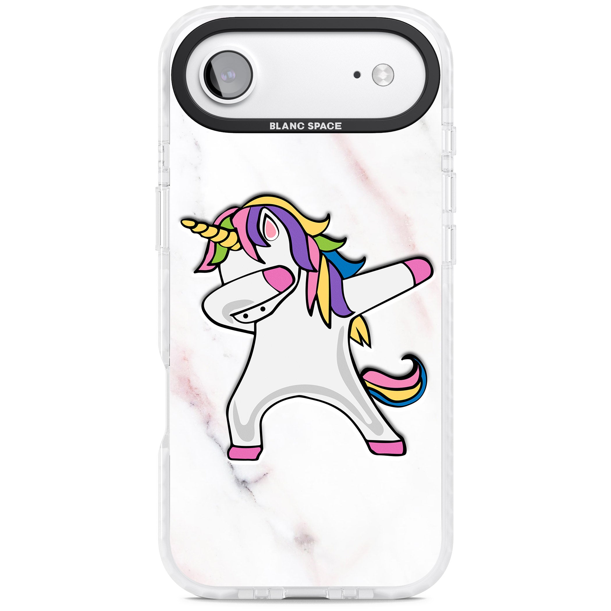 Designer Marble Unicorn Dab iPhone 17 Air Impact Clear Phone Case