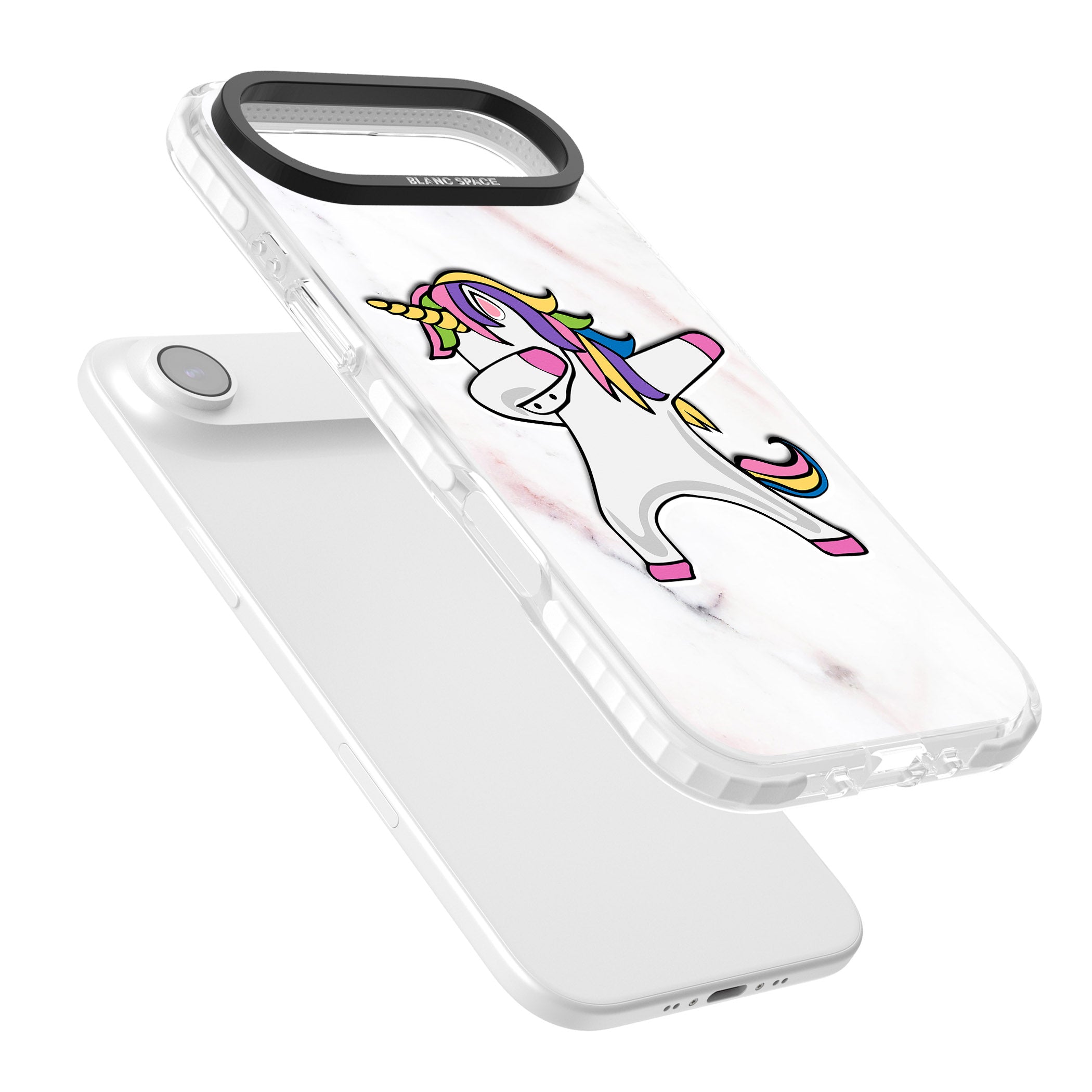 Designer Marble Unicorn Dab iPhone 17 Air Impact Clear Phone Case Colours
