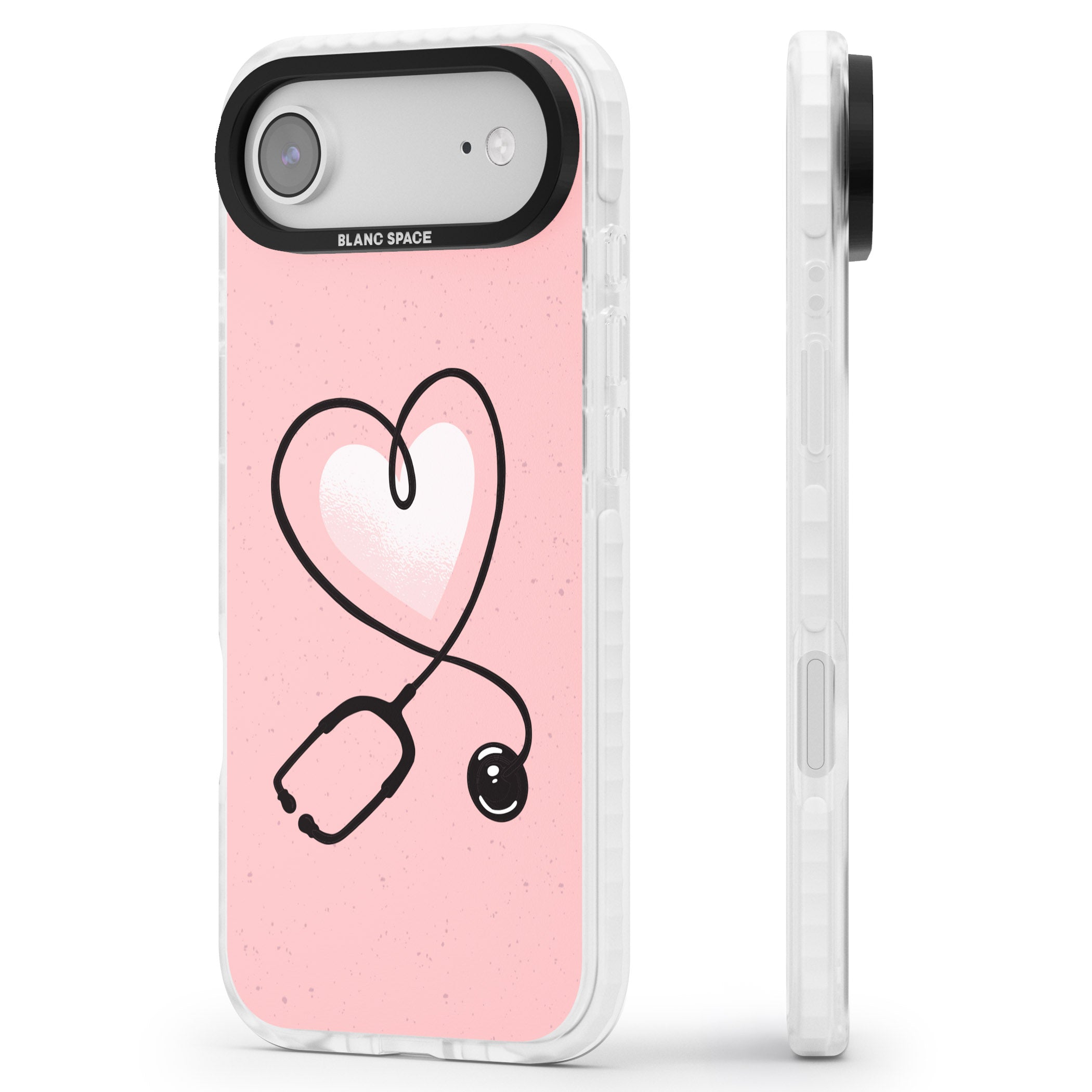 Stethoscope Heart iPhone 17 Air Impact Clear Phone Case Side Profile