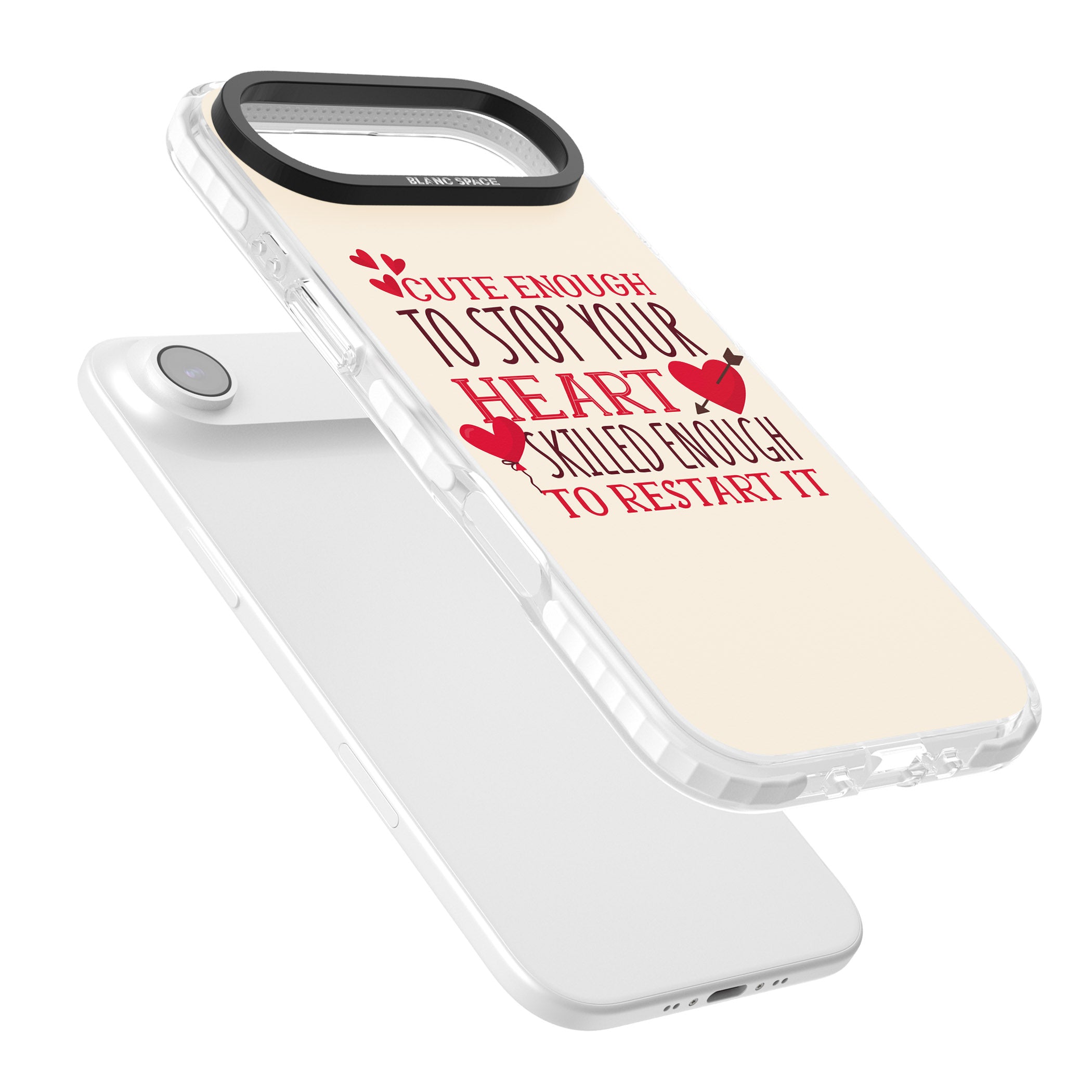 Cute Enough To Stop Your Heart iPhone 17 Air Impact Clear Phone Case Colours