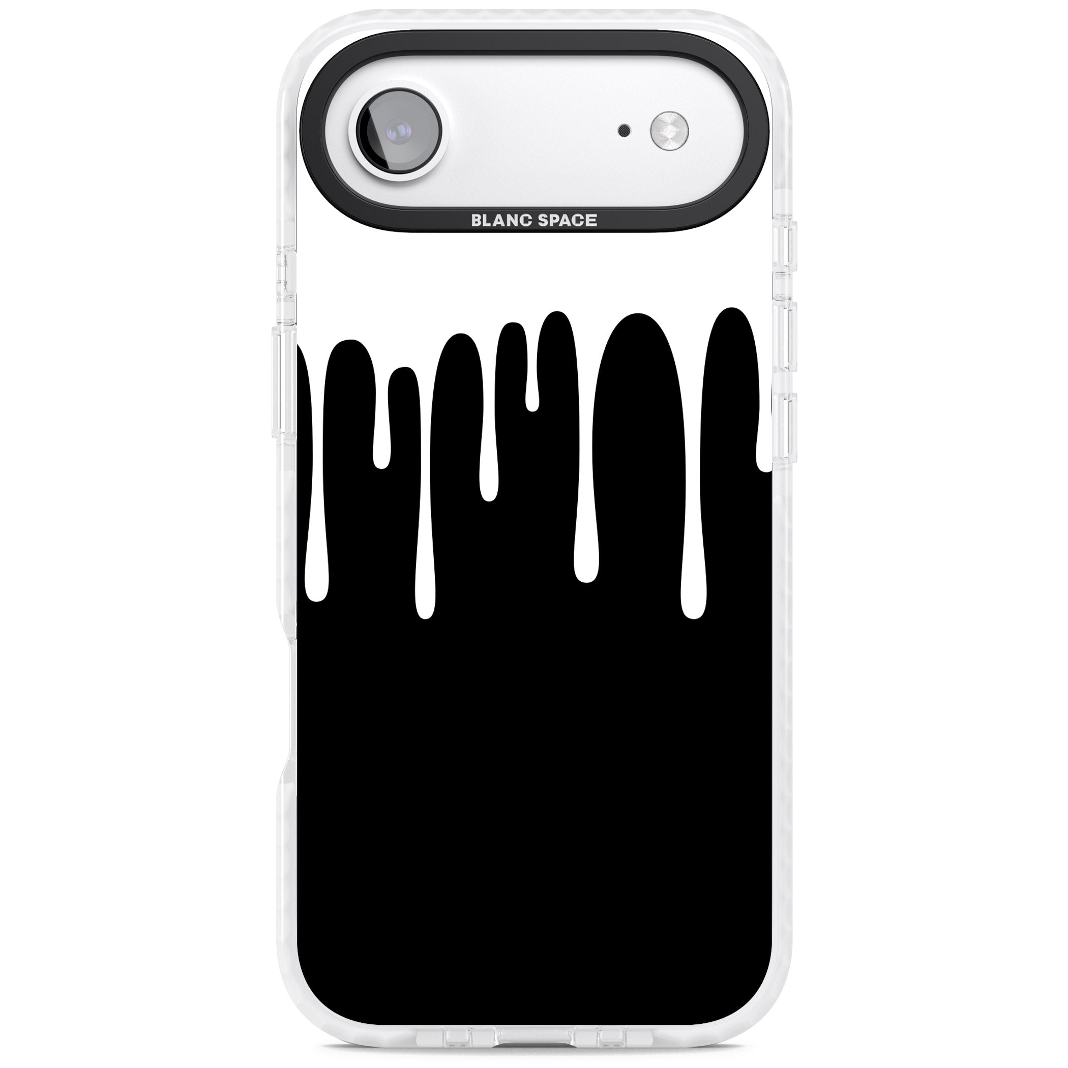 Melted Effect: White & Black iPhone 17 Air Impact Clear Phone Case