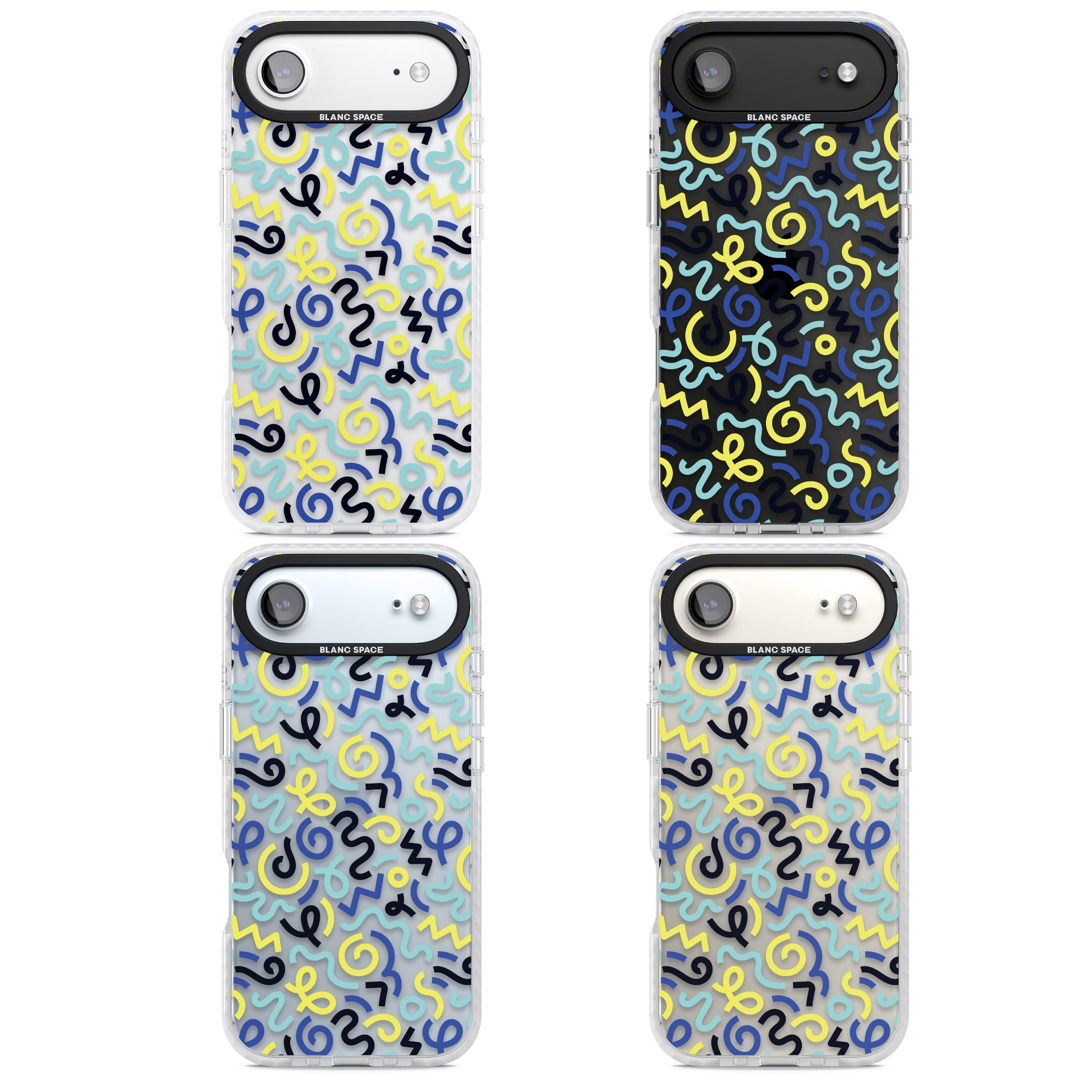 Blue & Yellow Memphis Retro iPhone 17 Air Impact Clear Phone Case APT Impact Protection