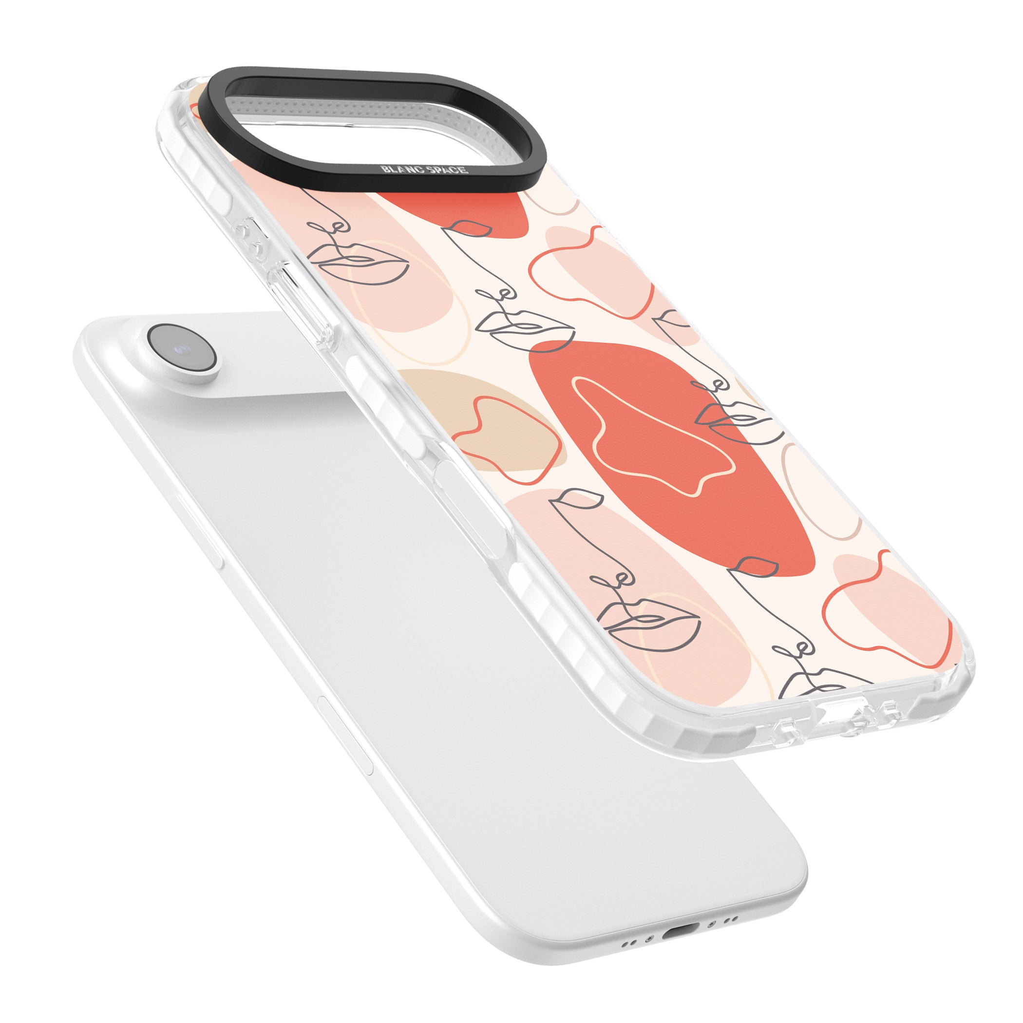 Abstract Face Line Art iPhone 17 Air Impact Clear Phone Case Colours