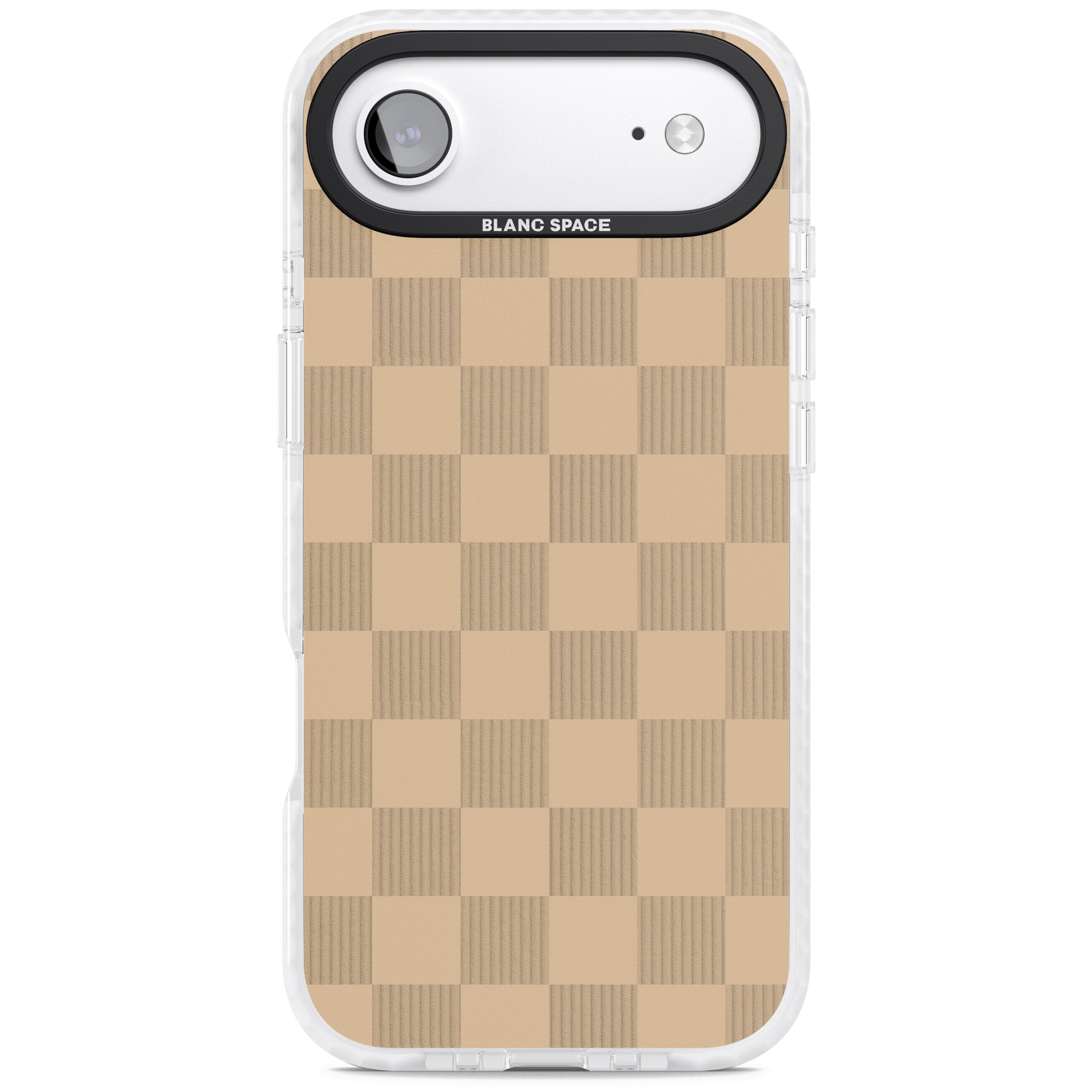 Beige Checkered iPhone 17 Air Impact Clear Phone Case