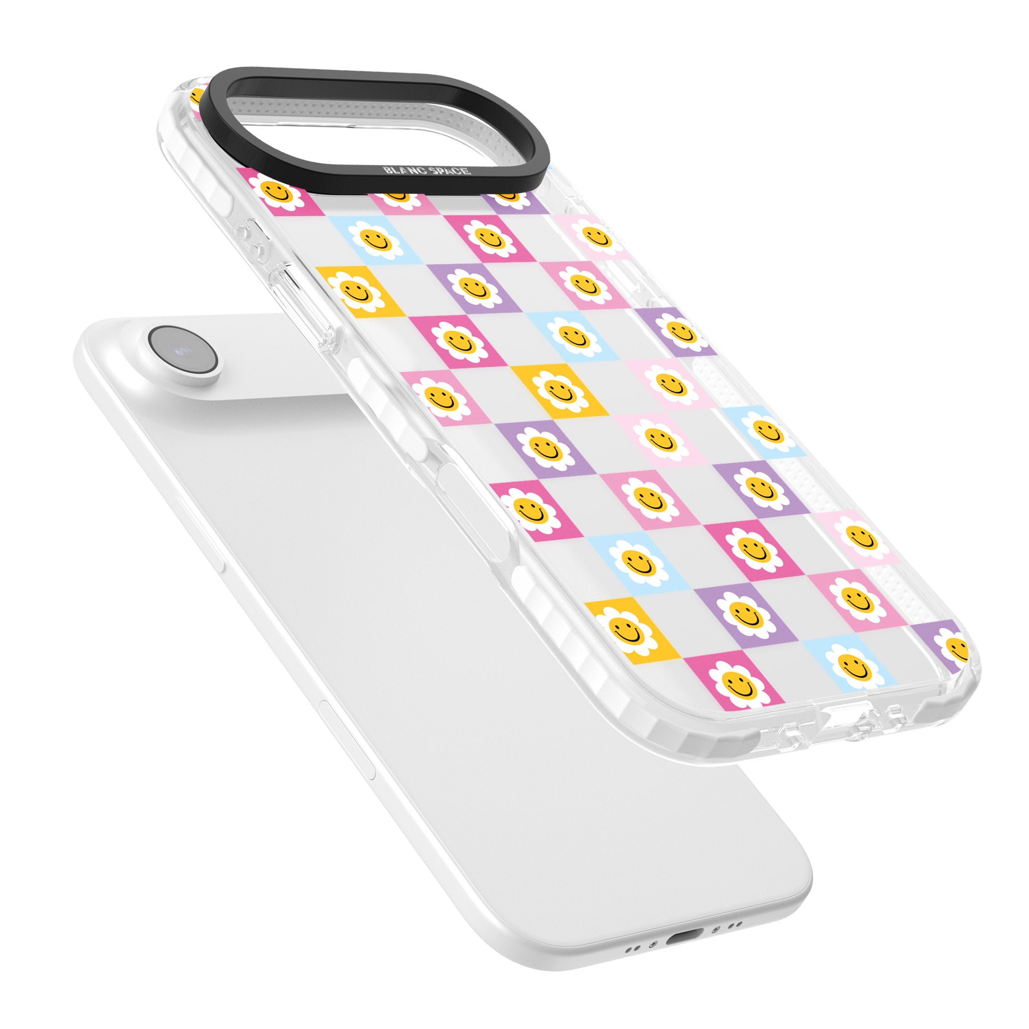 Daisy Squares Pattern iPhone 17 Air Impact Clear Phone Case Colours