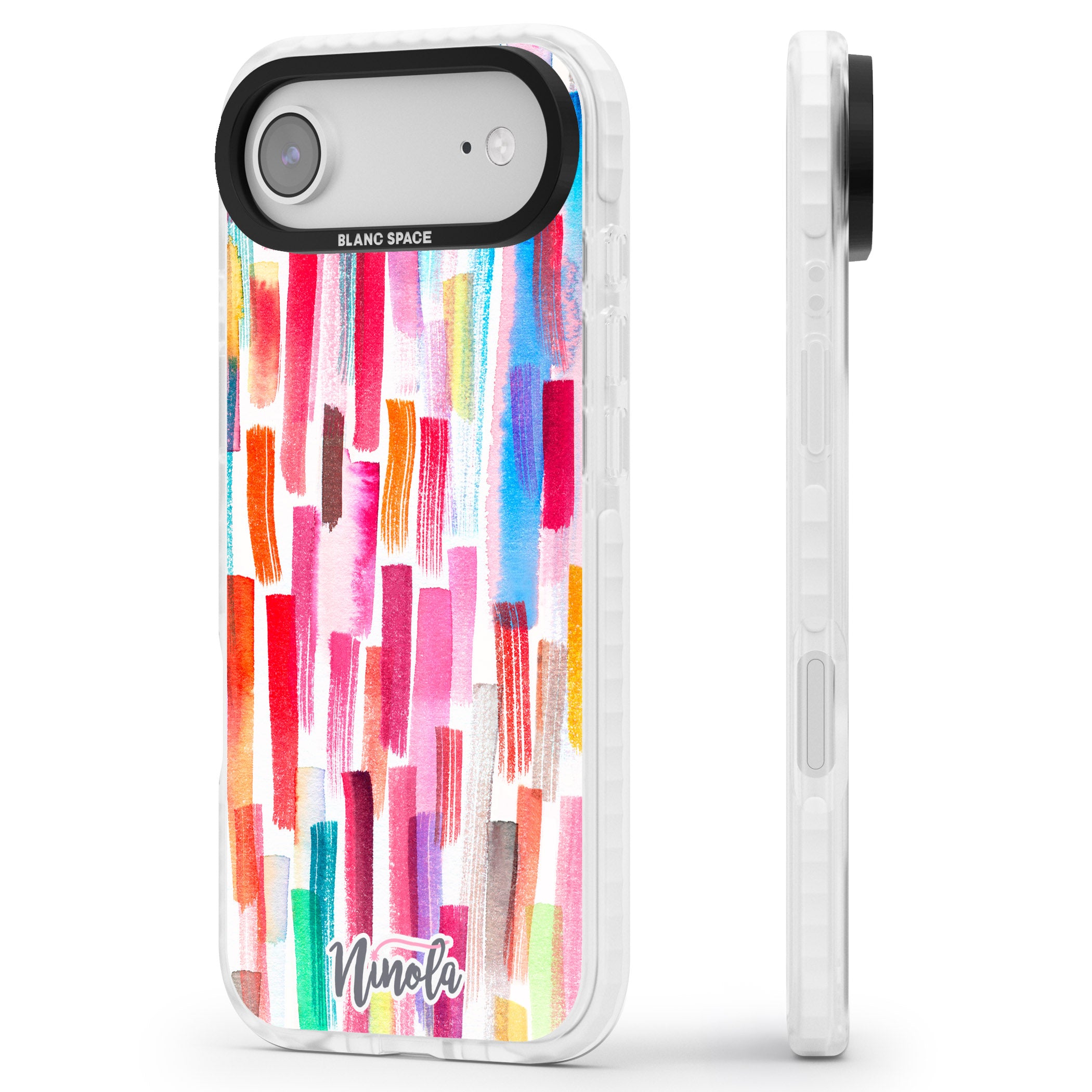 Colorful Brushstrokes iPhone 17 Air Impact Clear Phone Case Side Profile