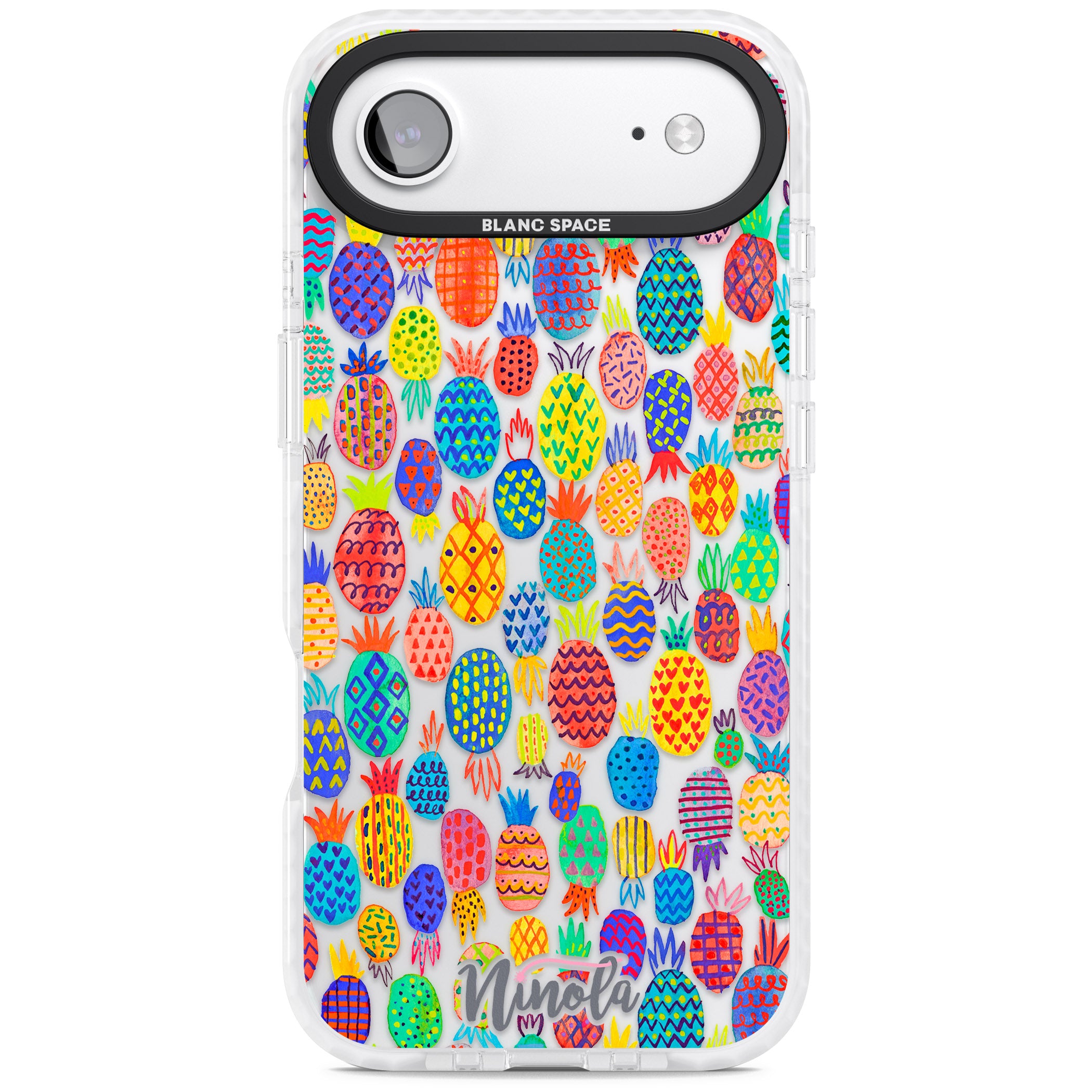 Vibrant Pineapple Pattern iPhone 17 Air Impact Clear Phone Case