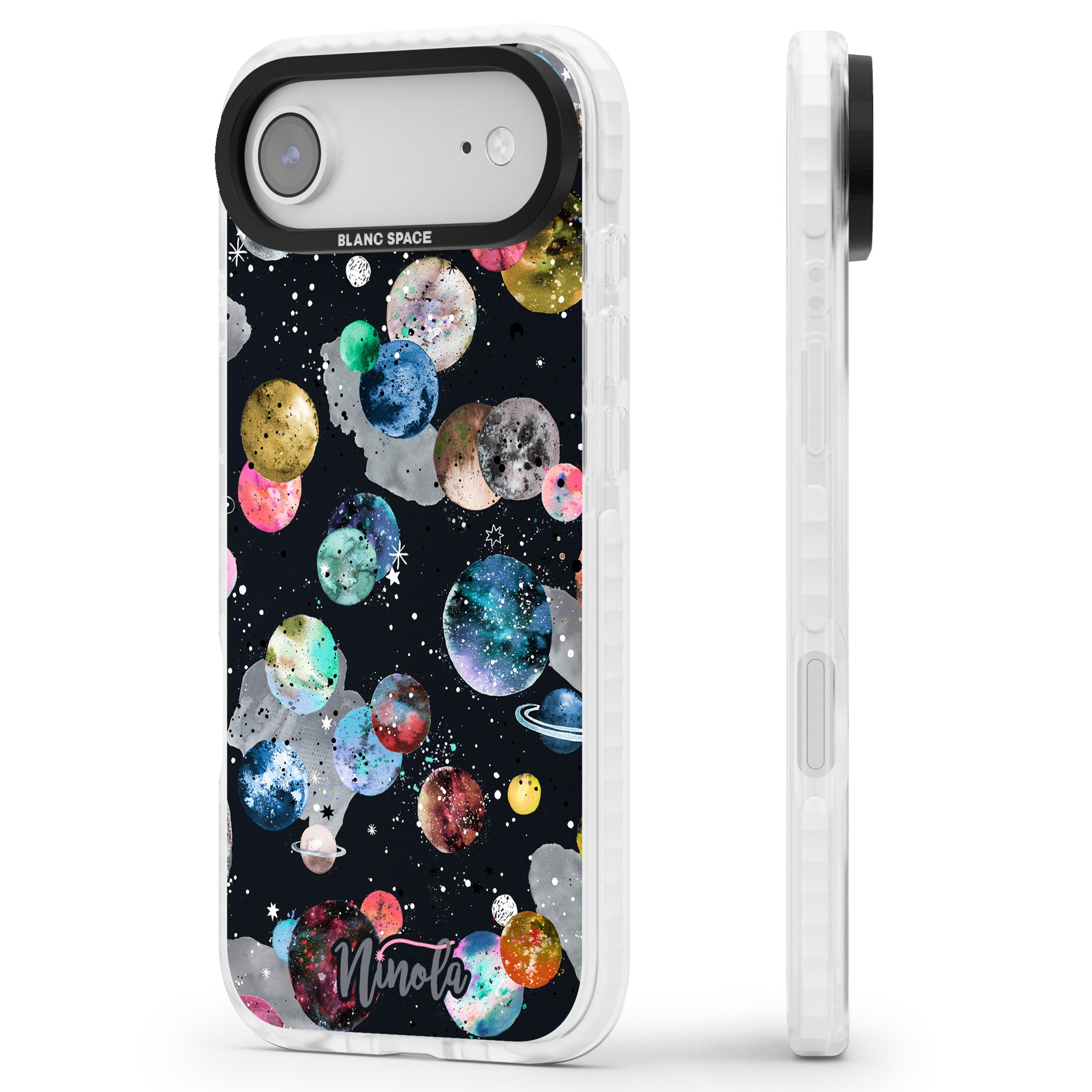 Cosmic Galaxy iPhone 17 Air Impact Clear Phone Case Side Profile
