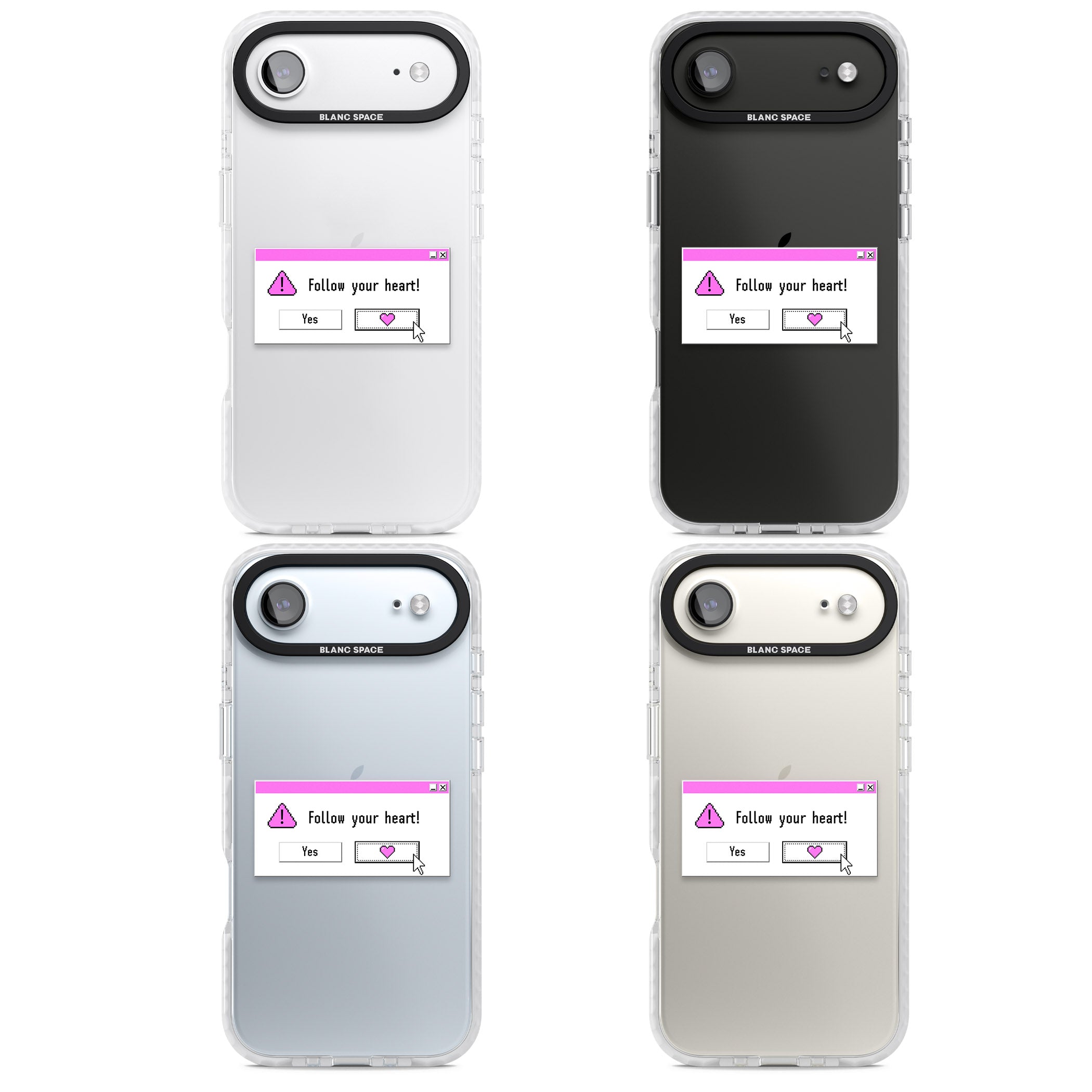 Follow Your Heart.Exe iPhone 17 Air Impact Clear Phone Case APT Impact Protection