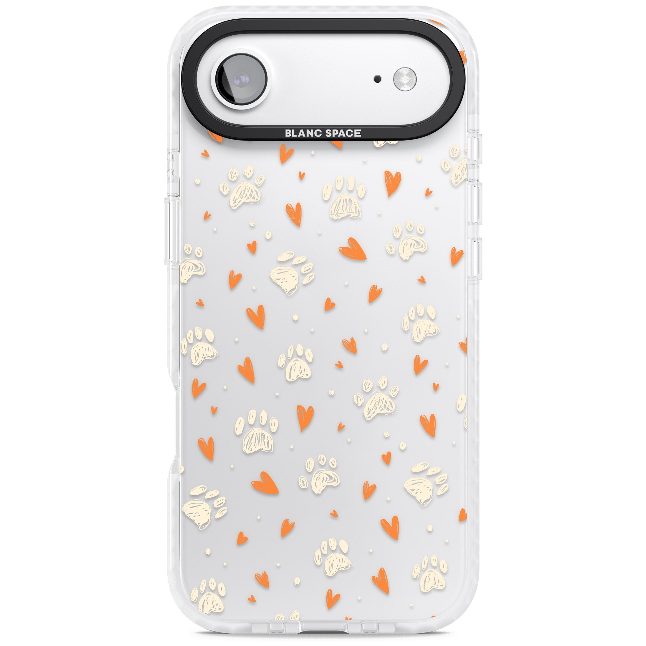 Paws And Hearts Pattern iPhone 17 Air Impact Clear Phone Case