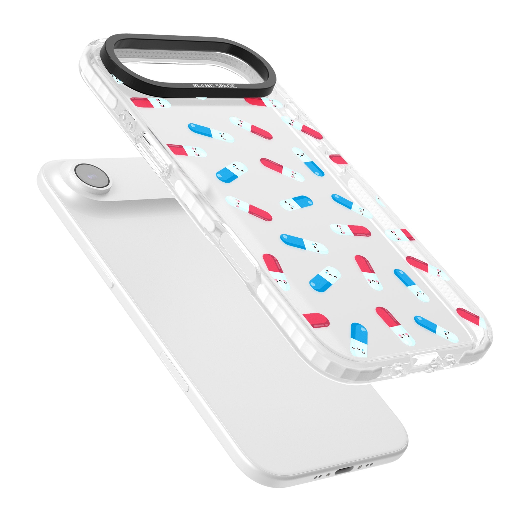 Kawaii Pill Pattern iPhone 17 Air Impact Clear Phone Case Colours