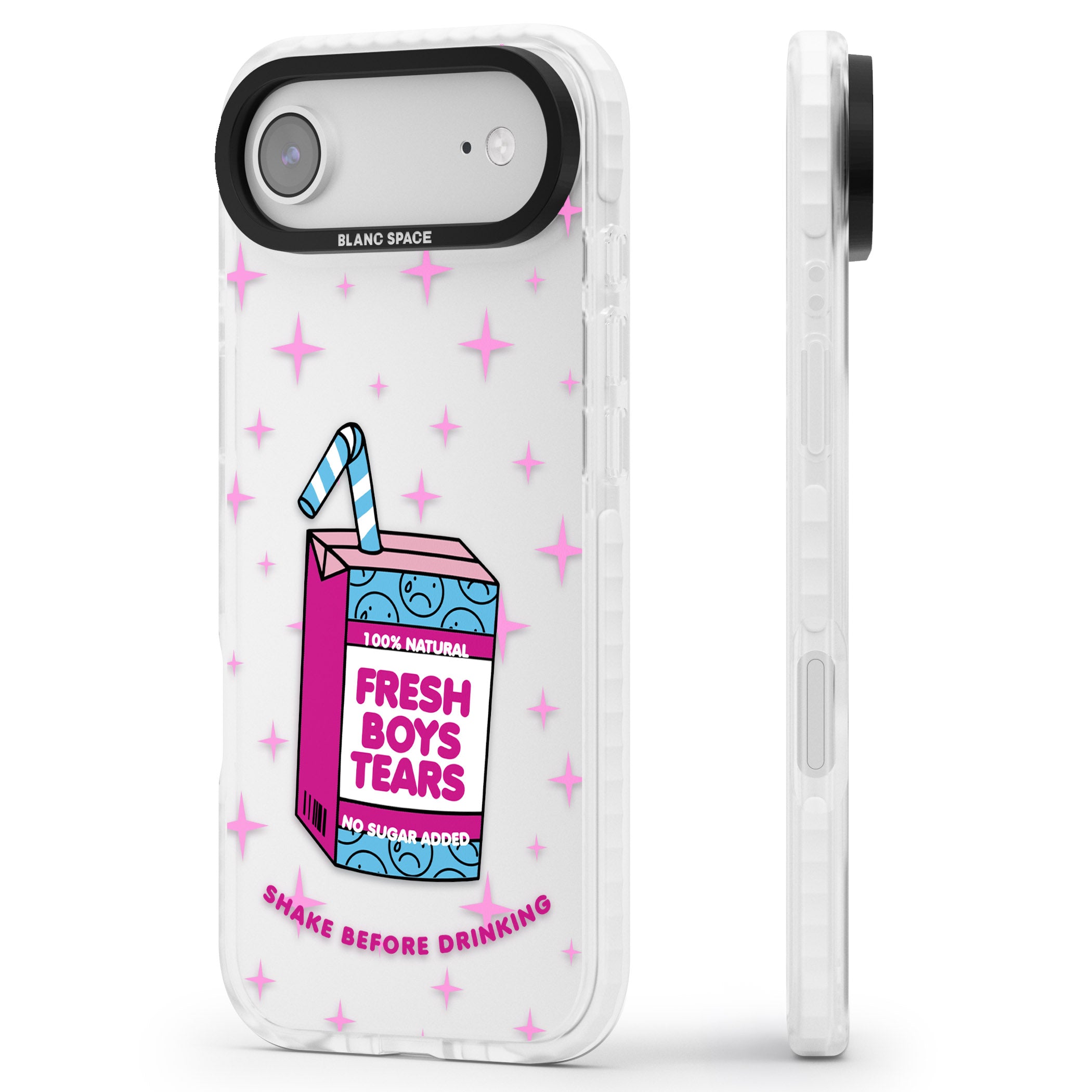 Boy Tears iPhone 17 Air Impact Clear Phone Case Side Profile