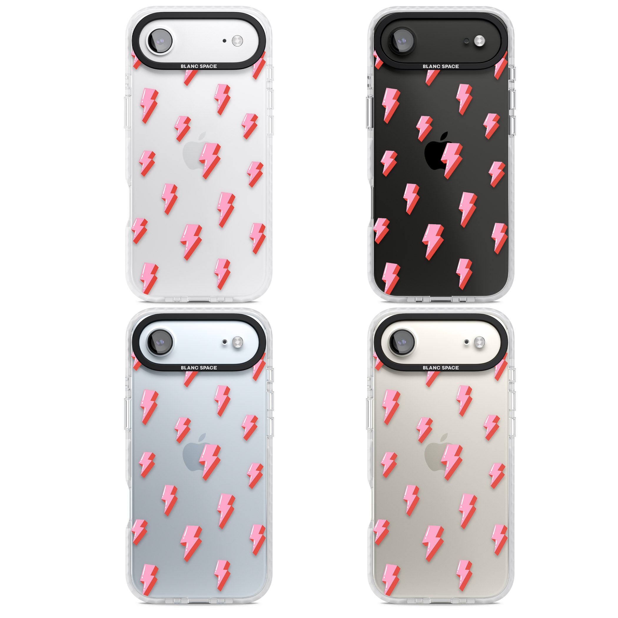 Pink Bolt Pattern iPhone 17 Air Impact Clear Phone Case APT Impact Protection