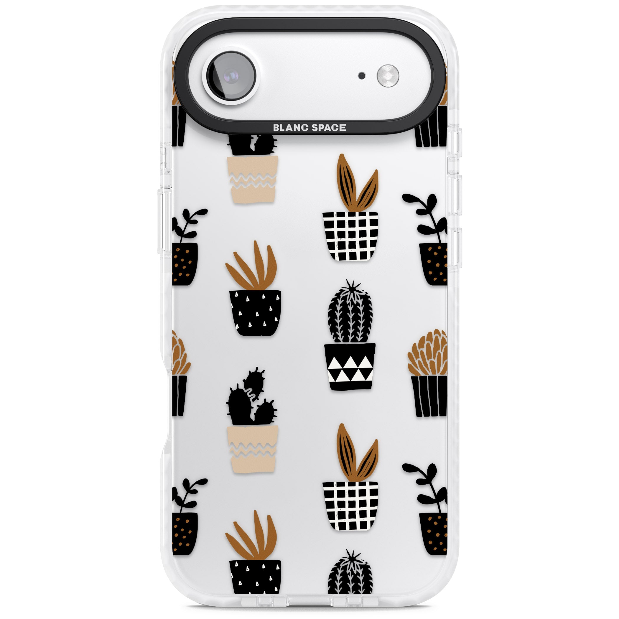 Large Mixed Plants Pattern Clear iPhone 17 Air Impact Clear Phone Case