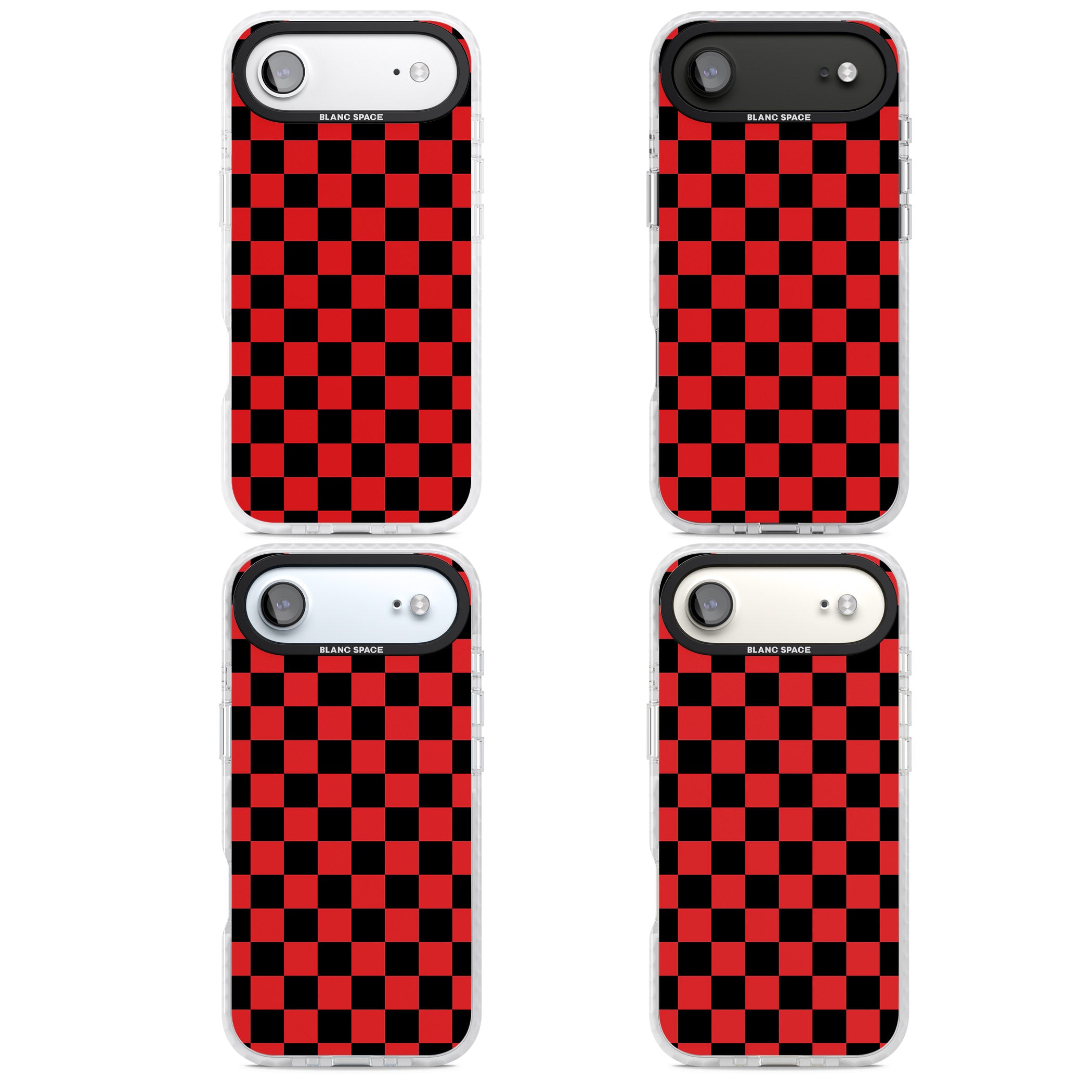 Red Black Checkered iPhone 17 Air Impact Clear Phone Case APT Impact Protection