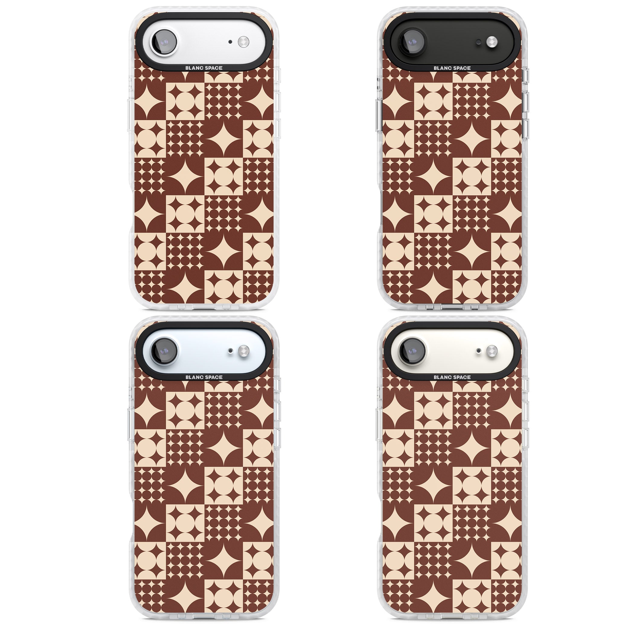 Mid Century Brown Checked iPhone 17 Air Impact Clear Phone Case APT Impact Protection