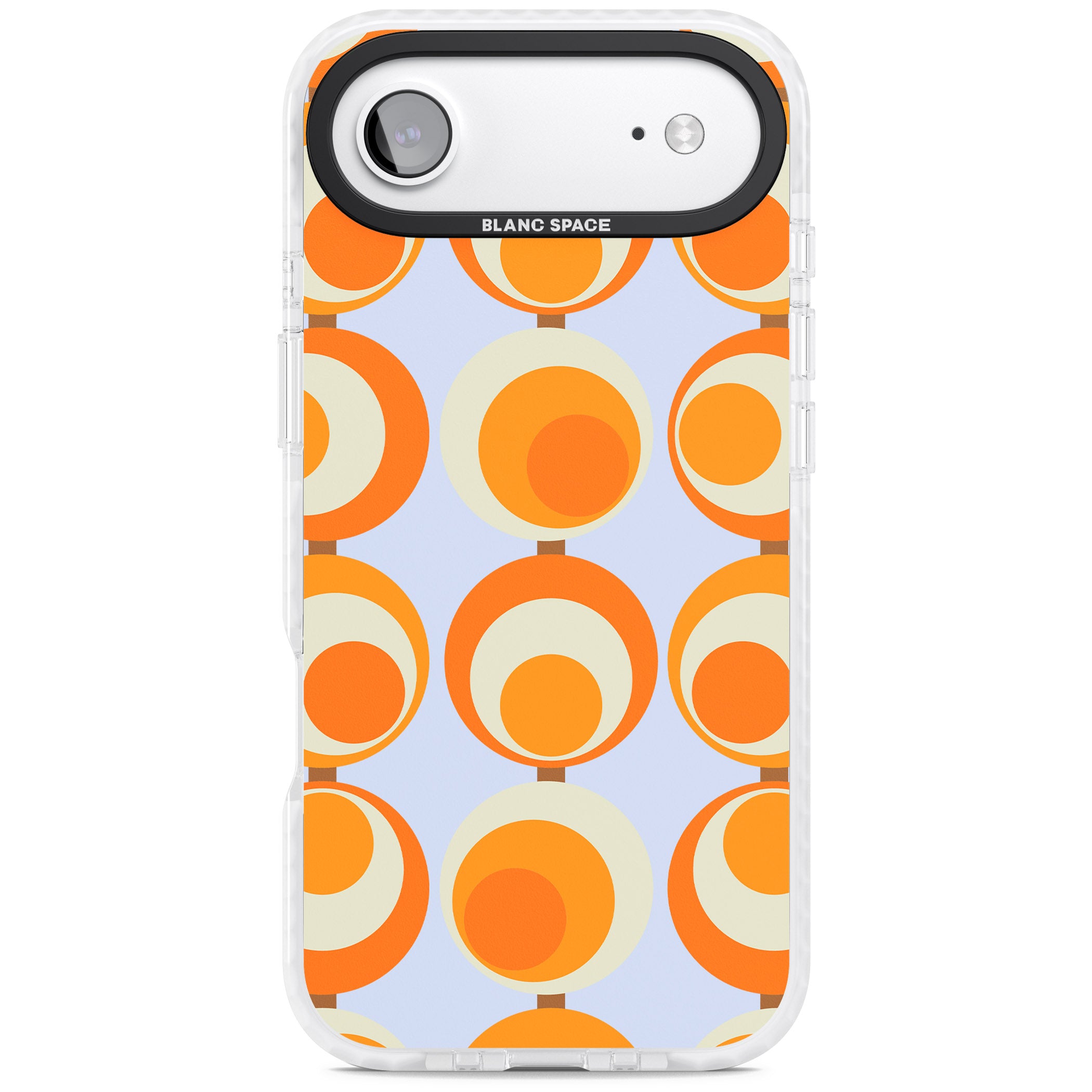 Mid Century Blue Orange Pattern iPhone 17 Air Impact Clear Phone Case