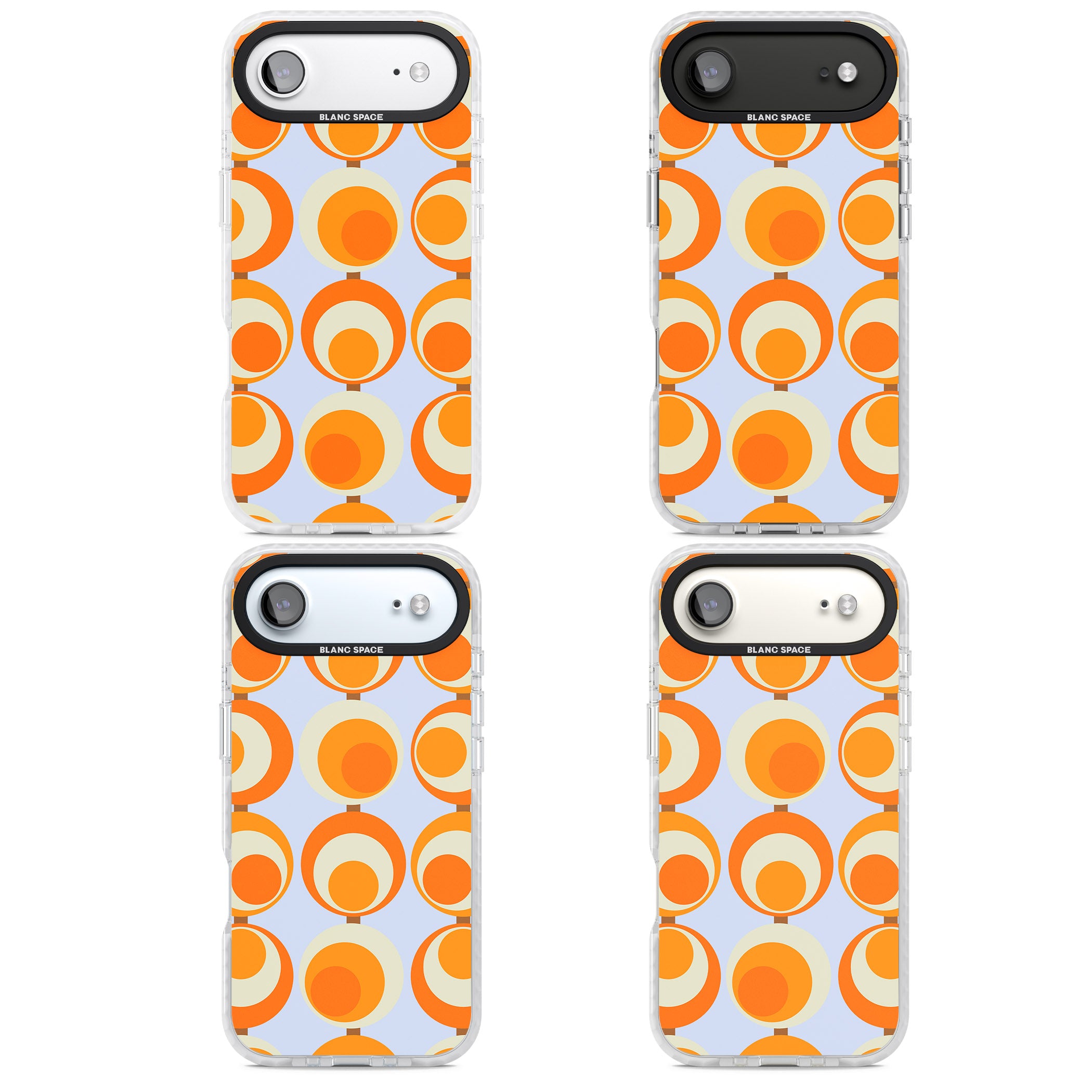 Mid Century Blue Orange Pattern iPhone 17 Air Impact Clear Phone Case APT Impact Protection