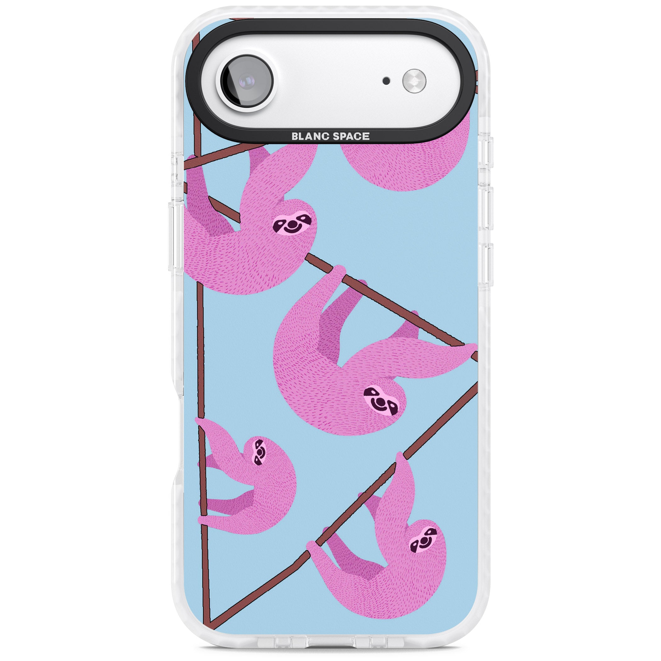 Pink Sloth iPhone 17 Air Impact Clear Phone Case