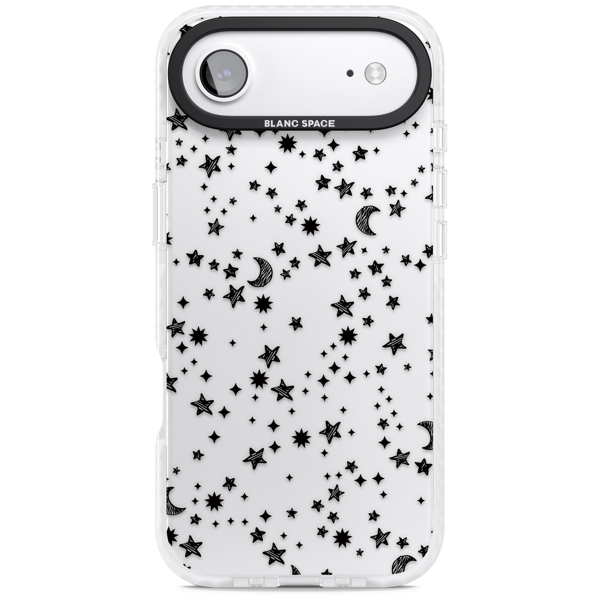 Black Cosmic Galaxy Pattern iPhone 17 Air Impact Clear Phone Case