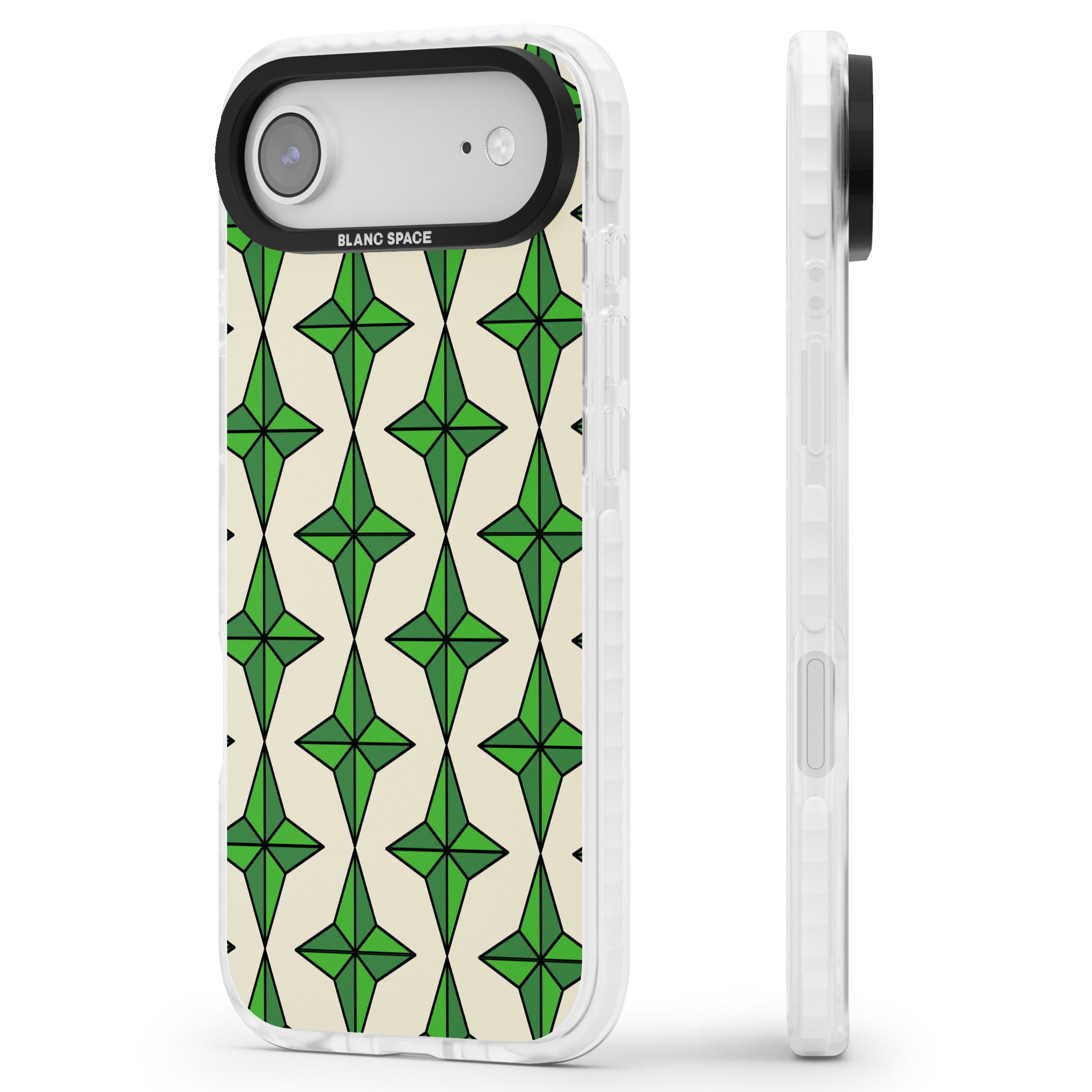 Emerald Stars Pattern iPhone 17 Air Impact Clear Phone Case Side Profile
