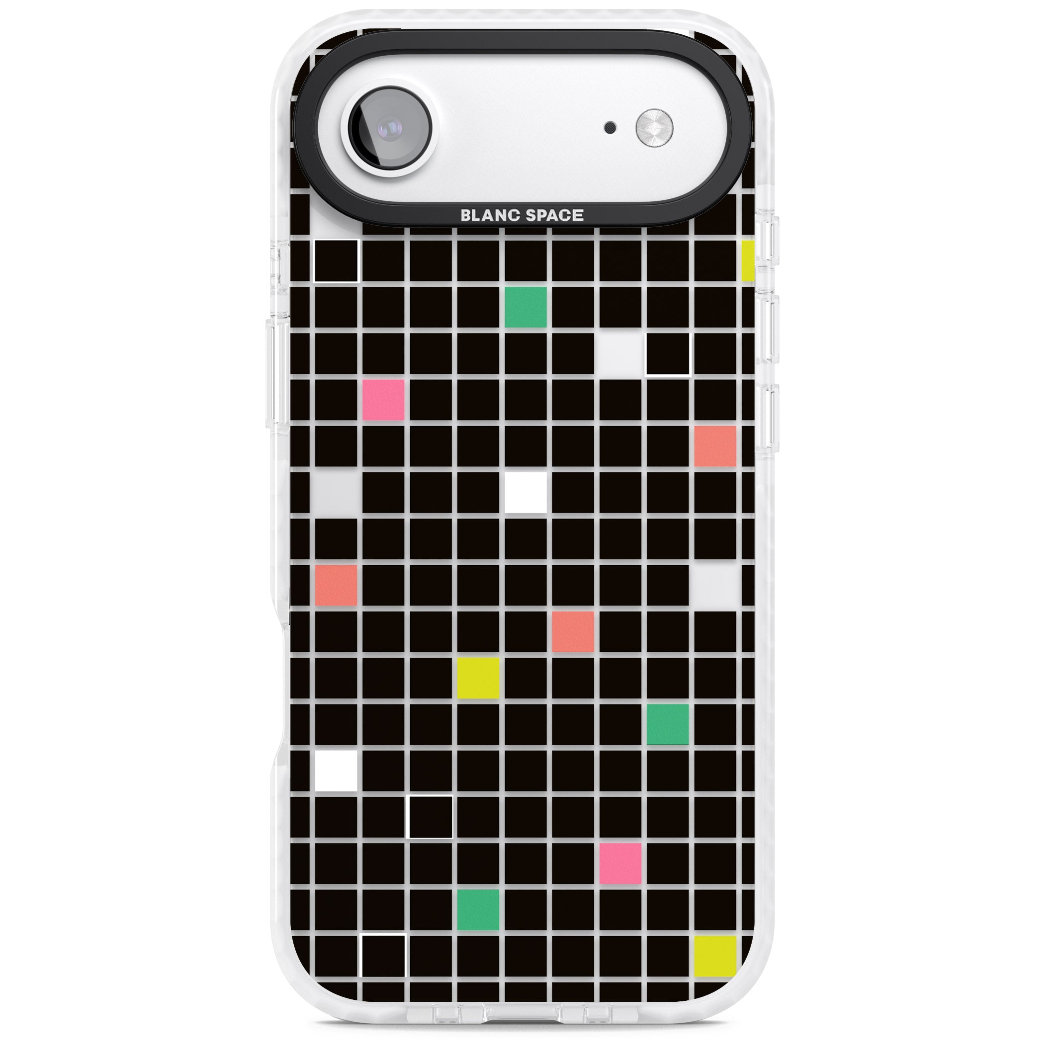 Vibrant Black Geometric Grid iPhone 17 Air Impact Clear Phone Case