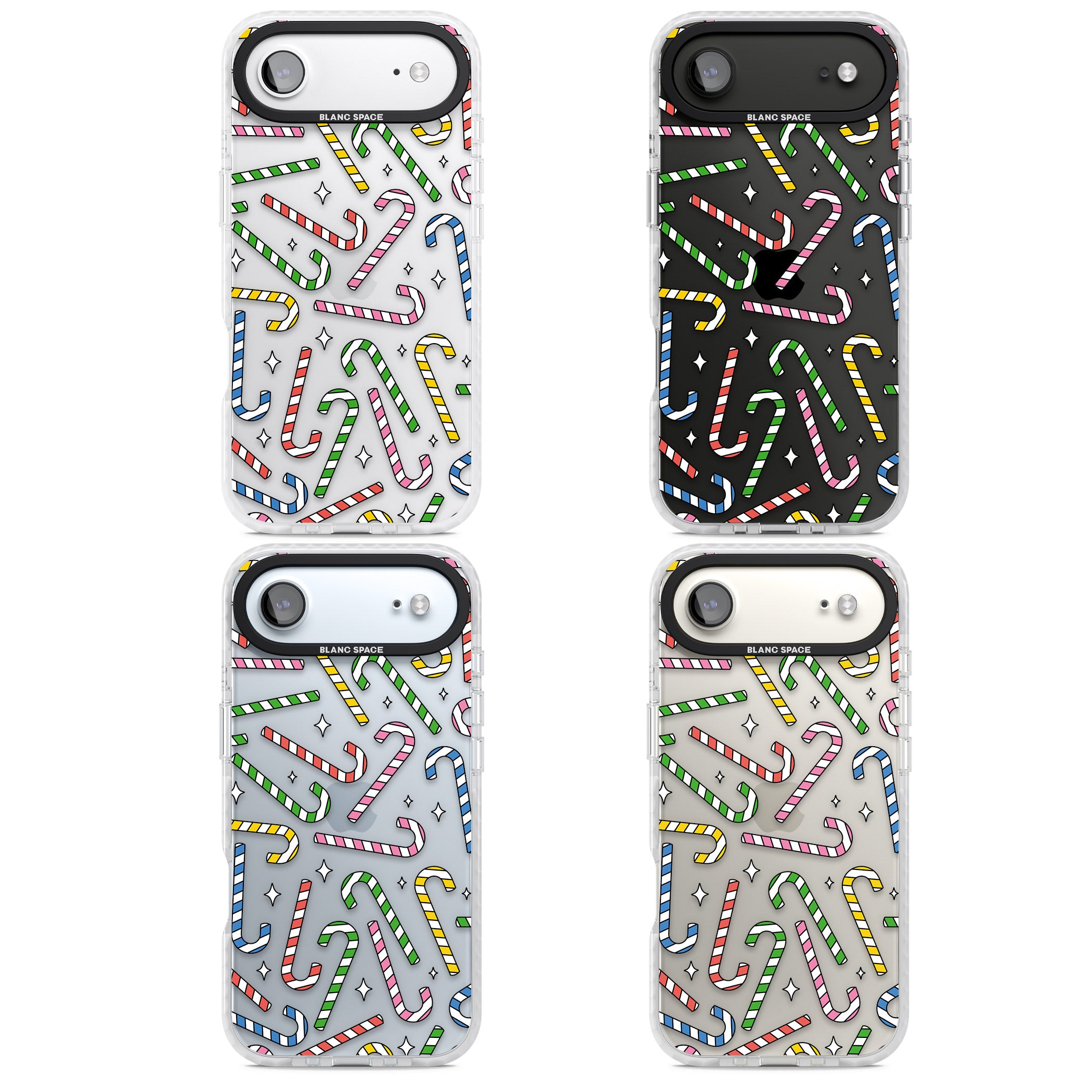 Colourful Stars & Candy Canes iPhone 17 Air Impact Clear Phone Case APT Impact Protection